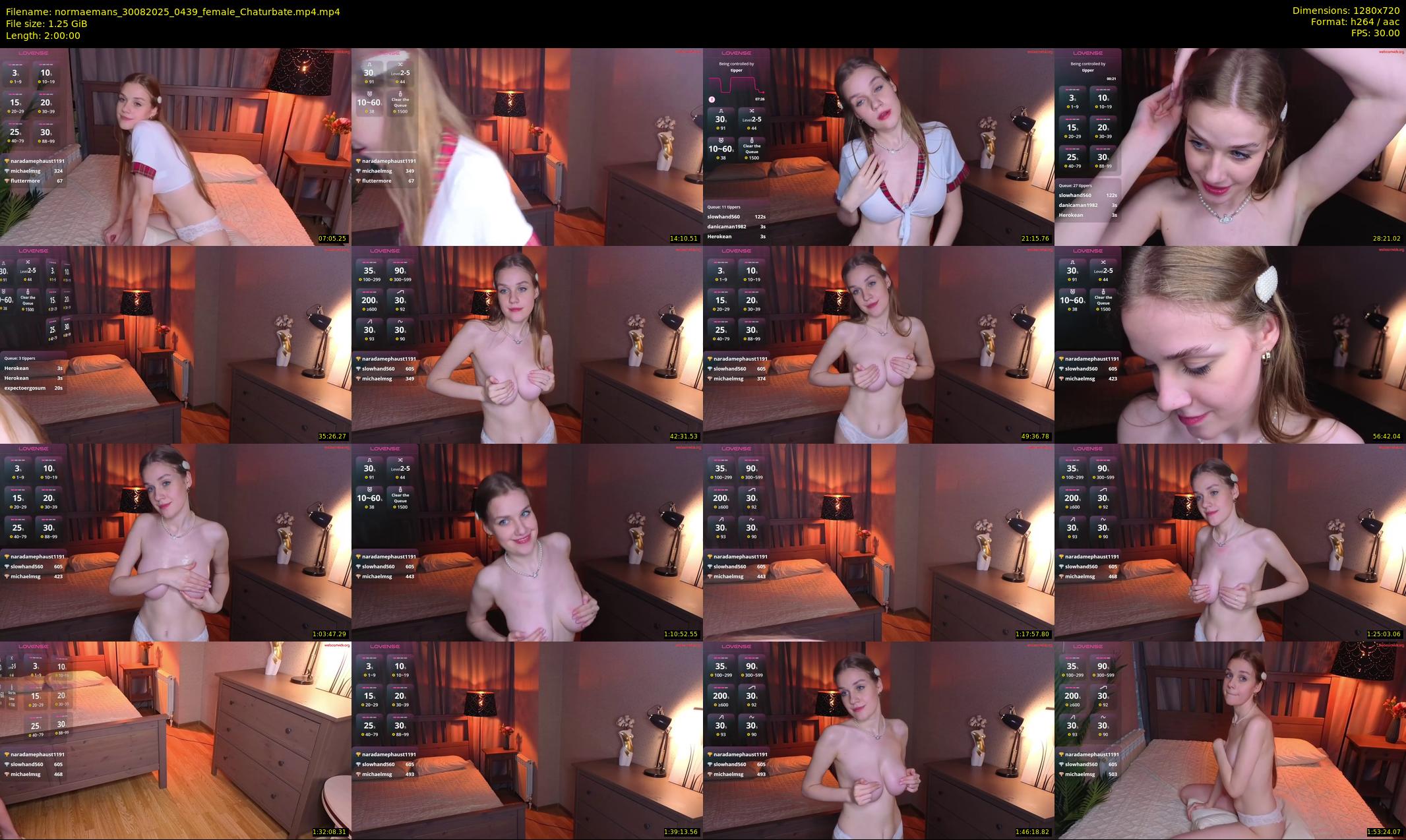 normaemans — 120 minute Chaturbate female cam show recording, 720p, Aug 30, 2025