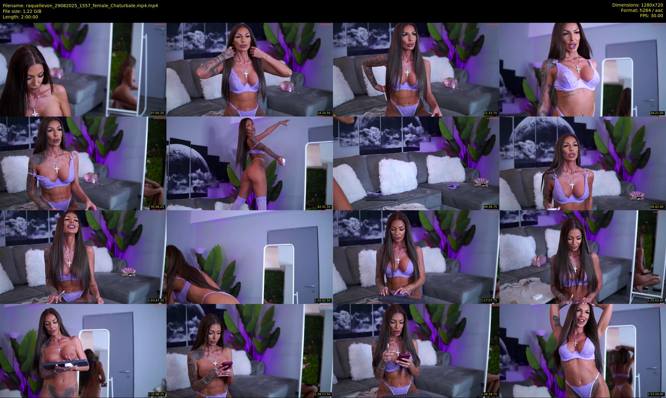 raquellevon — 120 minute Chaturbate female cam show recording, 720p, Aug 29, 2025