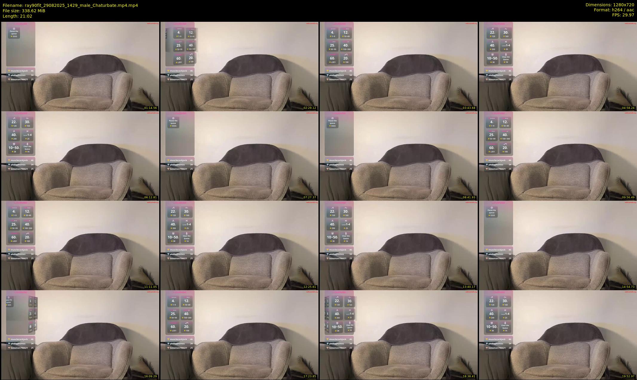 ray90fit — 22 minute Chaturbate male cam show recording, 720p, Aug 29, 2025