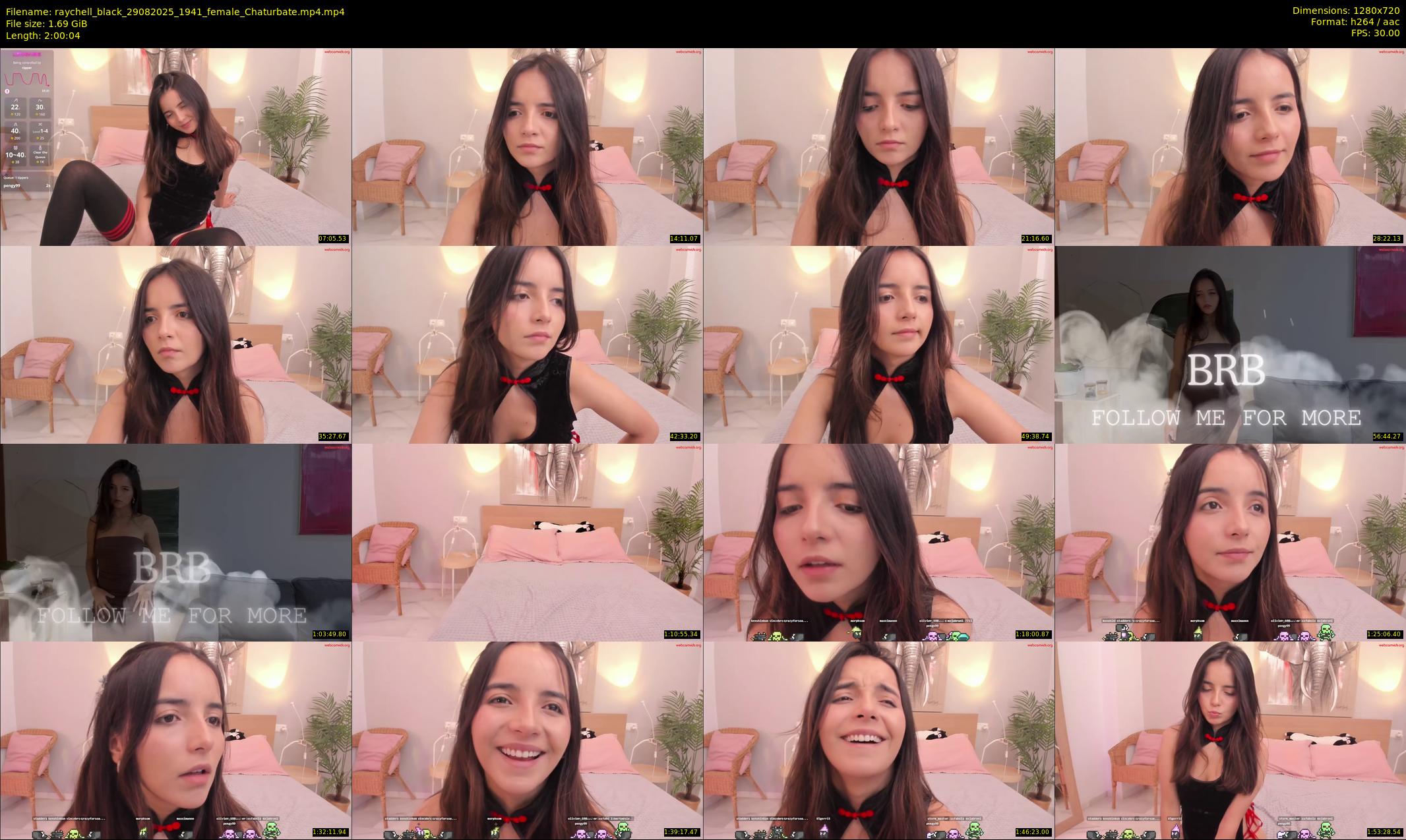 raychell_black — 121 minute Chaturbate female cam show recording, 720p, Aug 29, 2025