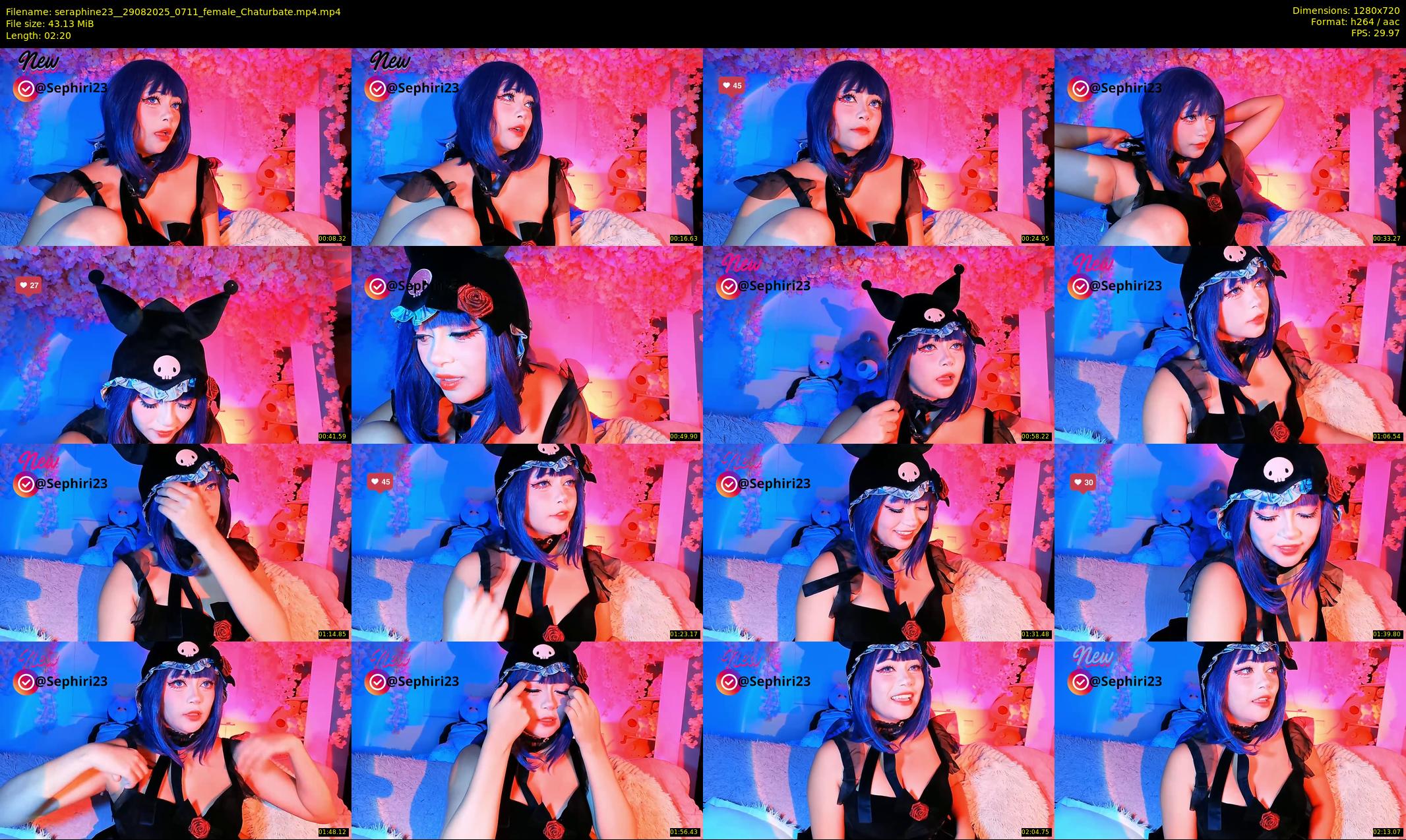 seraphine23_ — 3 minute Chaturbate female cam show recording, 720p, Aug 29, 2025