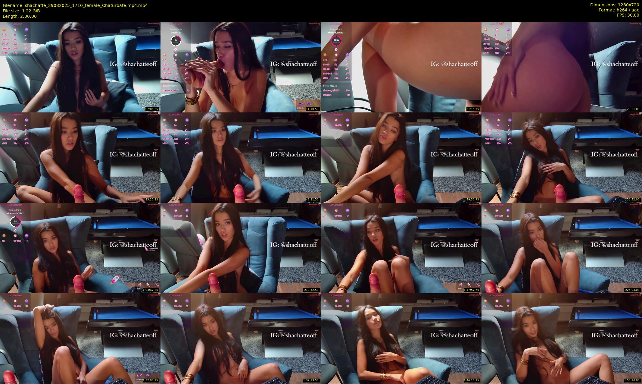 shachatte — 120 minute Chaturbate couple cam show recording, 720p, Aug 29, 2025
