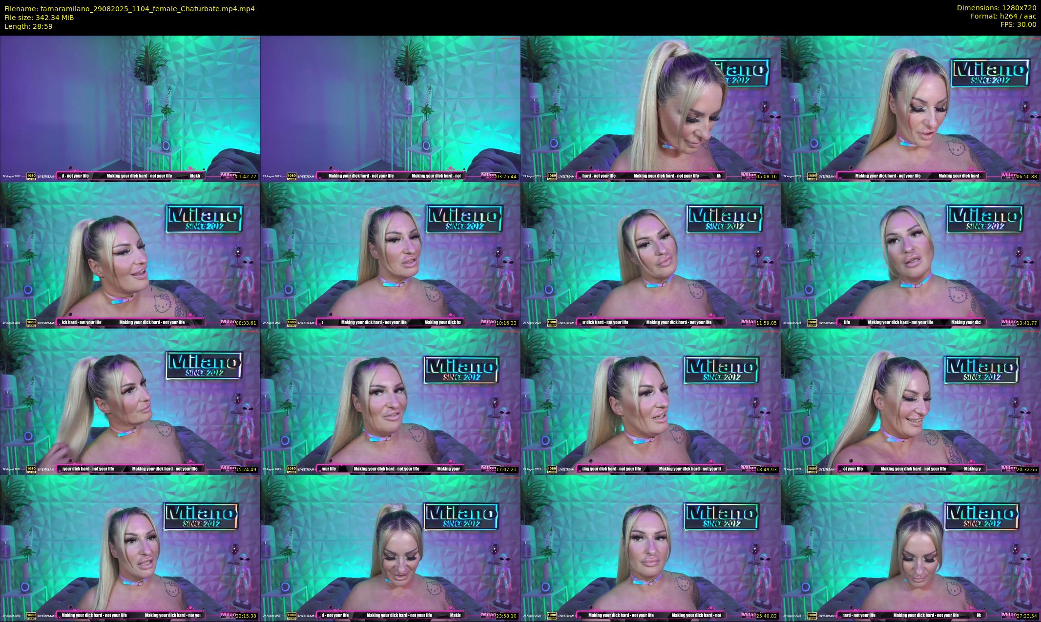 tamaramilano — 29 minute Chaturbate female cam show recording, 720p, Aug 29, 2025