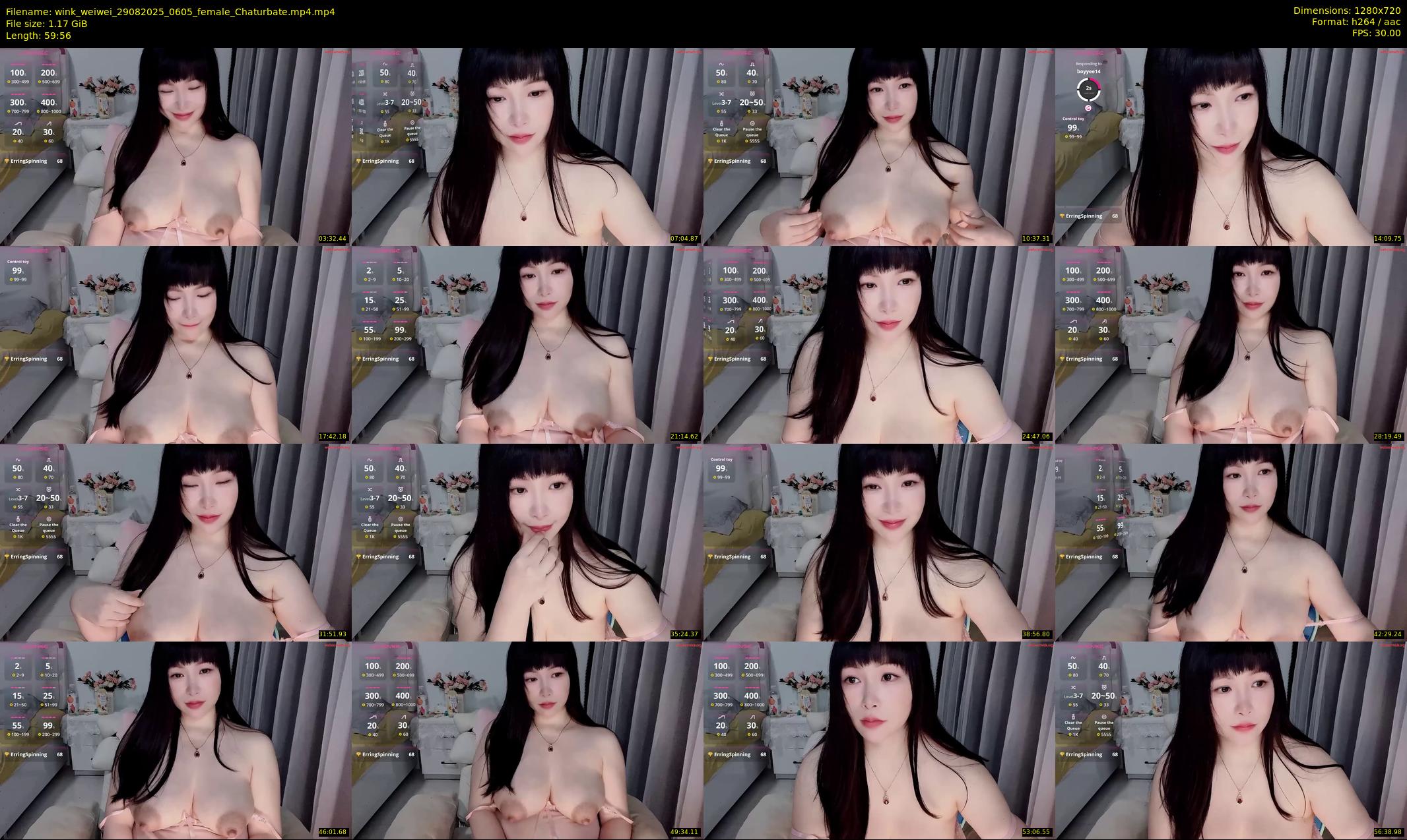 wink_weiwei — 60 minute Chaturbate female cam show recording, 720p, Aug 29, 2025
