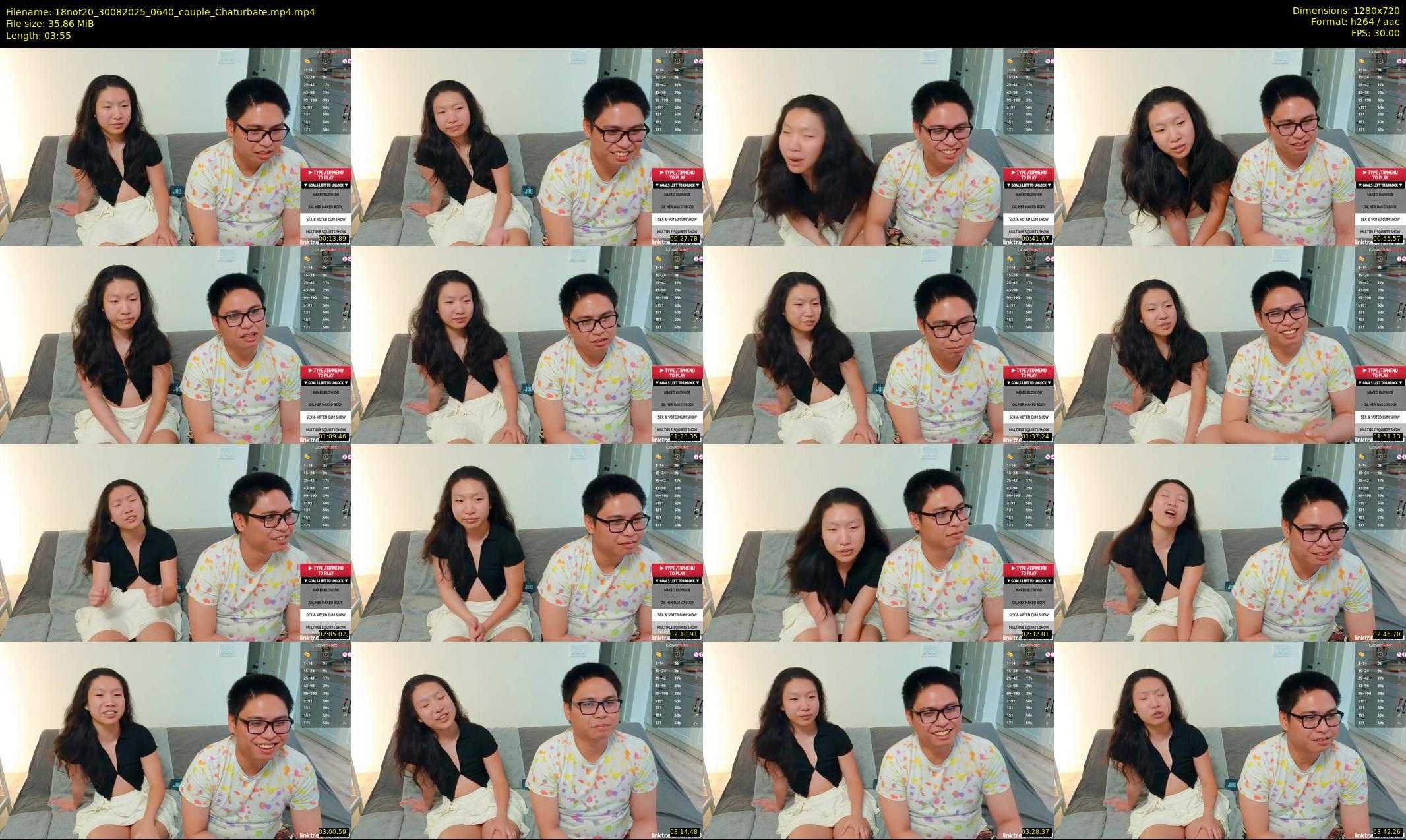 18not20 — 4 minute Chaturbate couple cam show recording, 720p, Aug 30, 2025