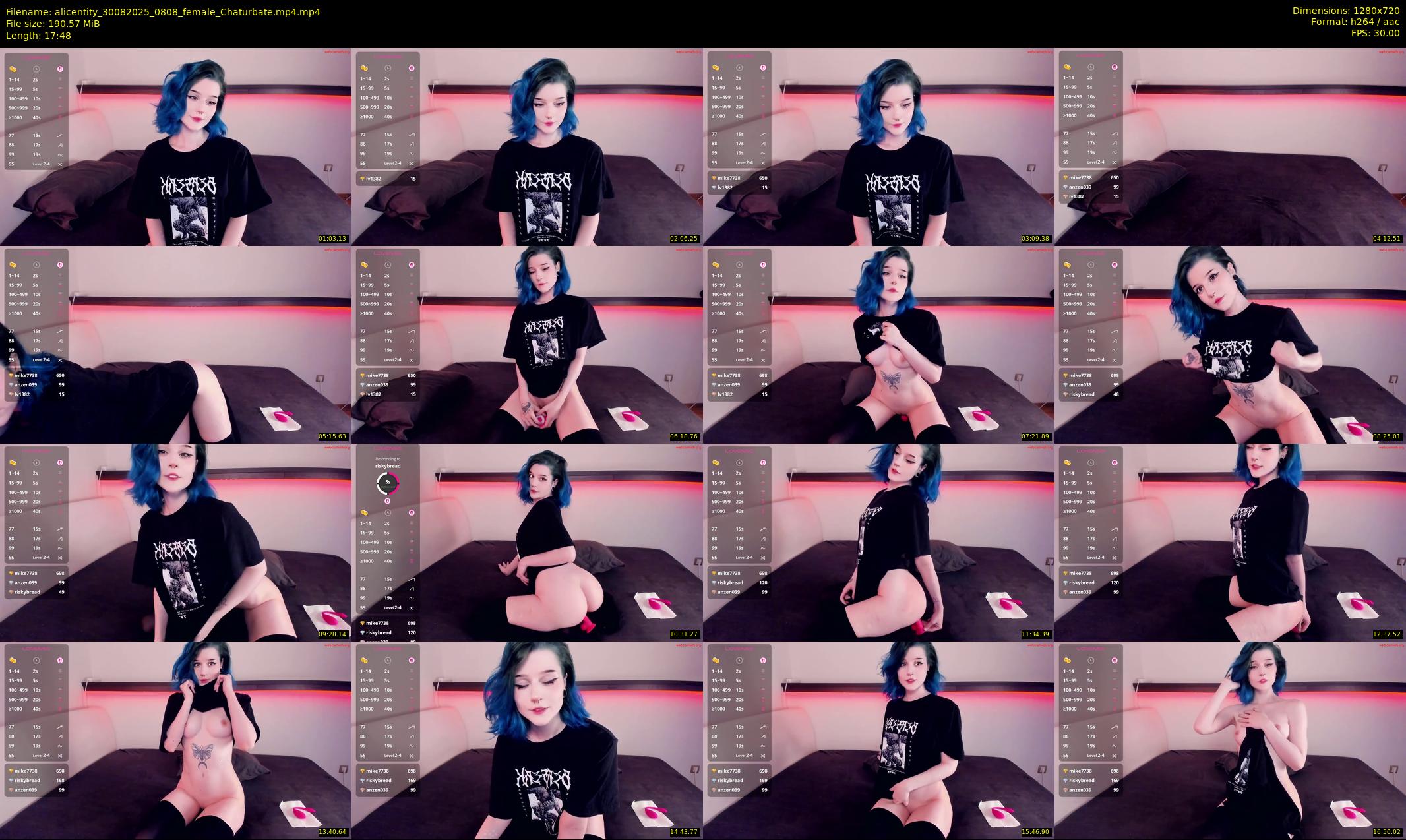 alicentity — 18 minute Chaturbate female cam show recording, 720p, Aug 30, 2025