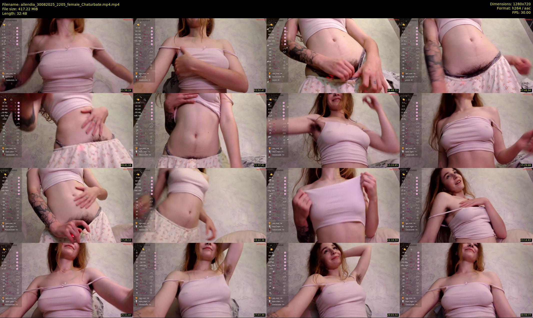 allendia — 33 minute Chaturbate female cam show recording, 720p, Aug 30, 2025