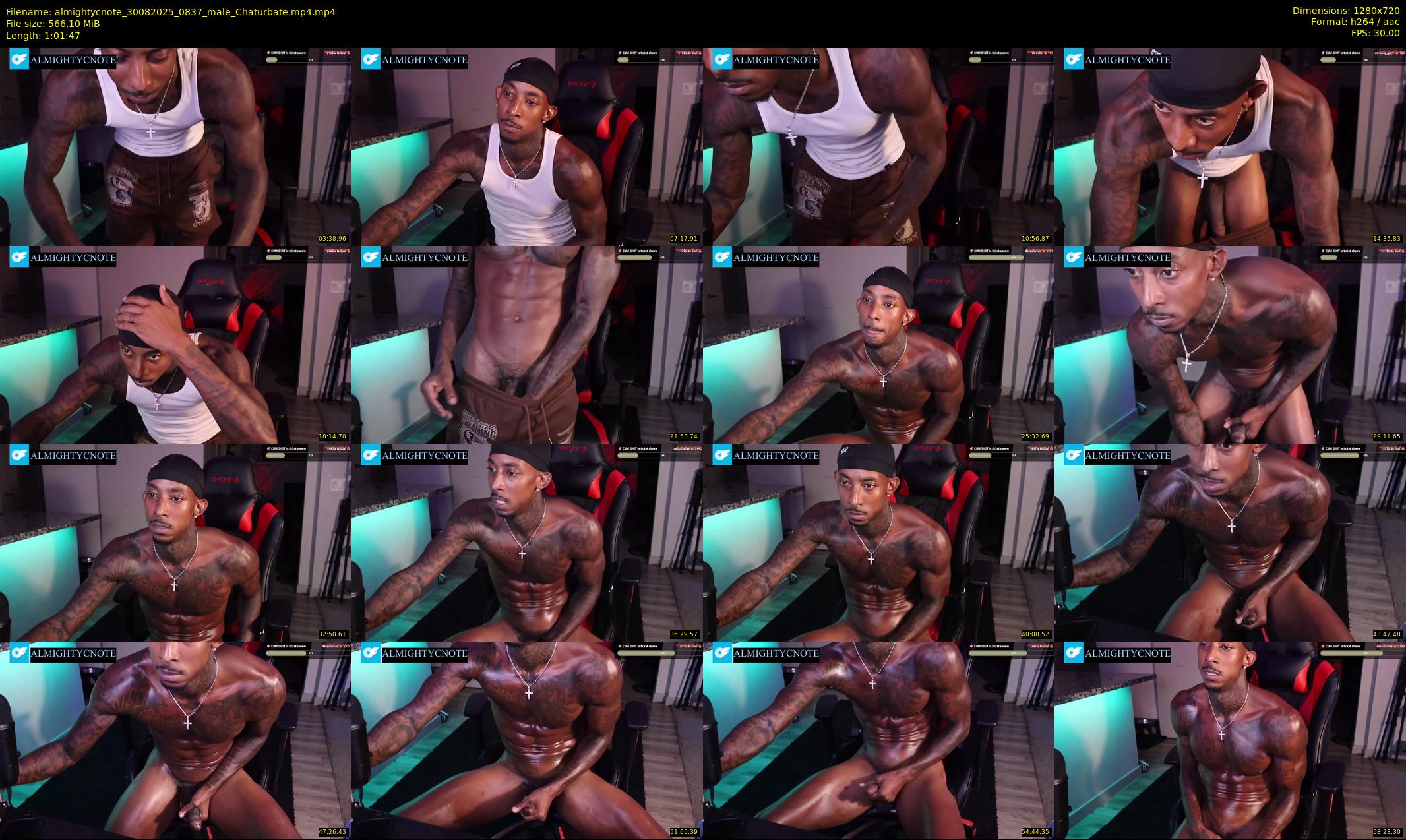 almightycnote — 62 minute Chaturbate male cam show recording, 720p, Aug 30, 2025