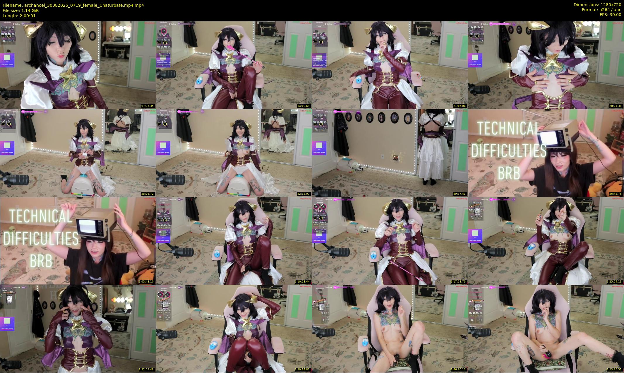 archancel — 121 minute Chaturbate female cam show recording, 720p, Aug 30, 2025