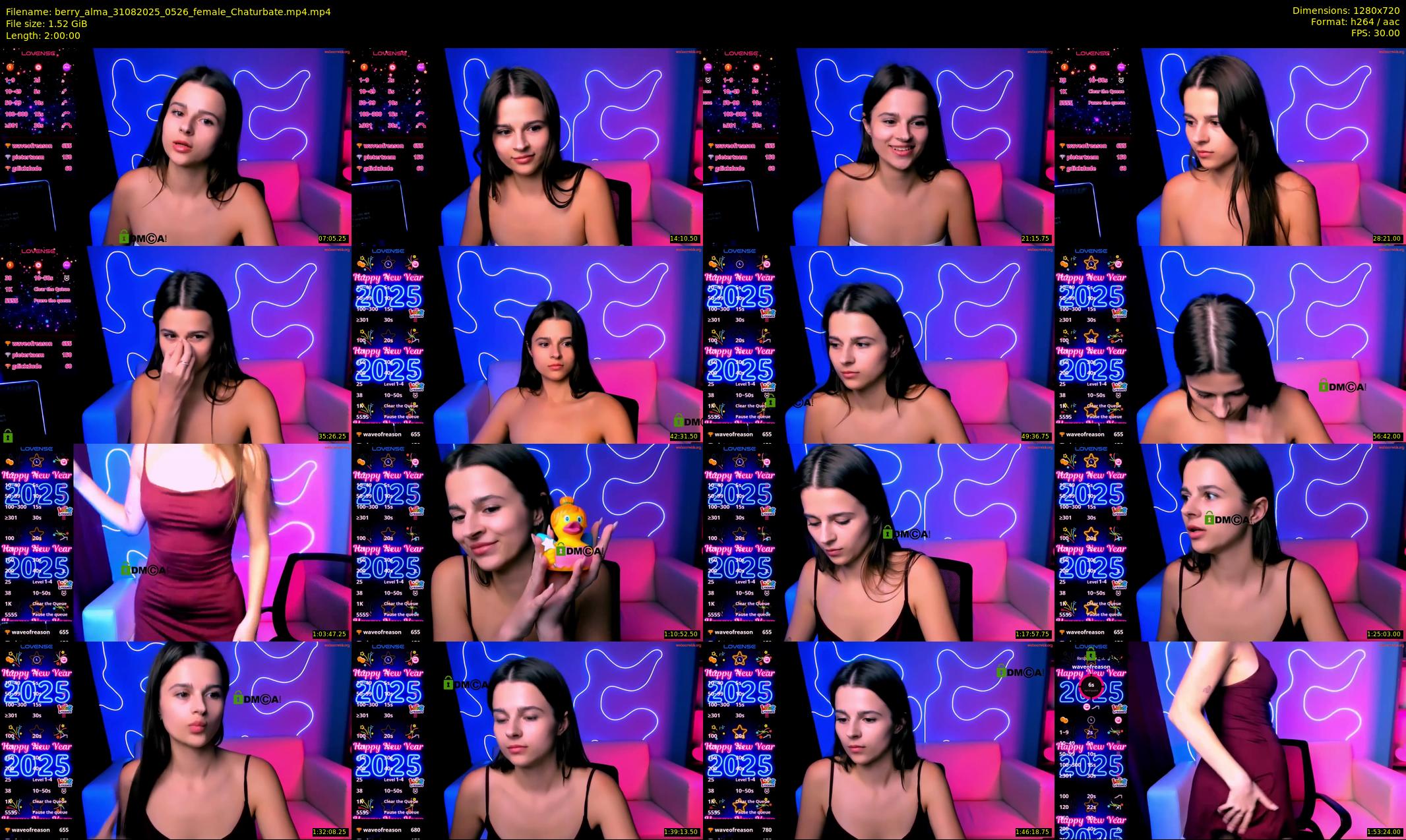 berry_alma — 120 minute Chaturbate female cam show recording, 720p, Aug 31, 2025
