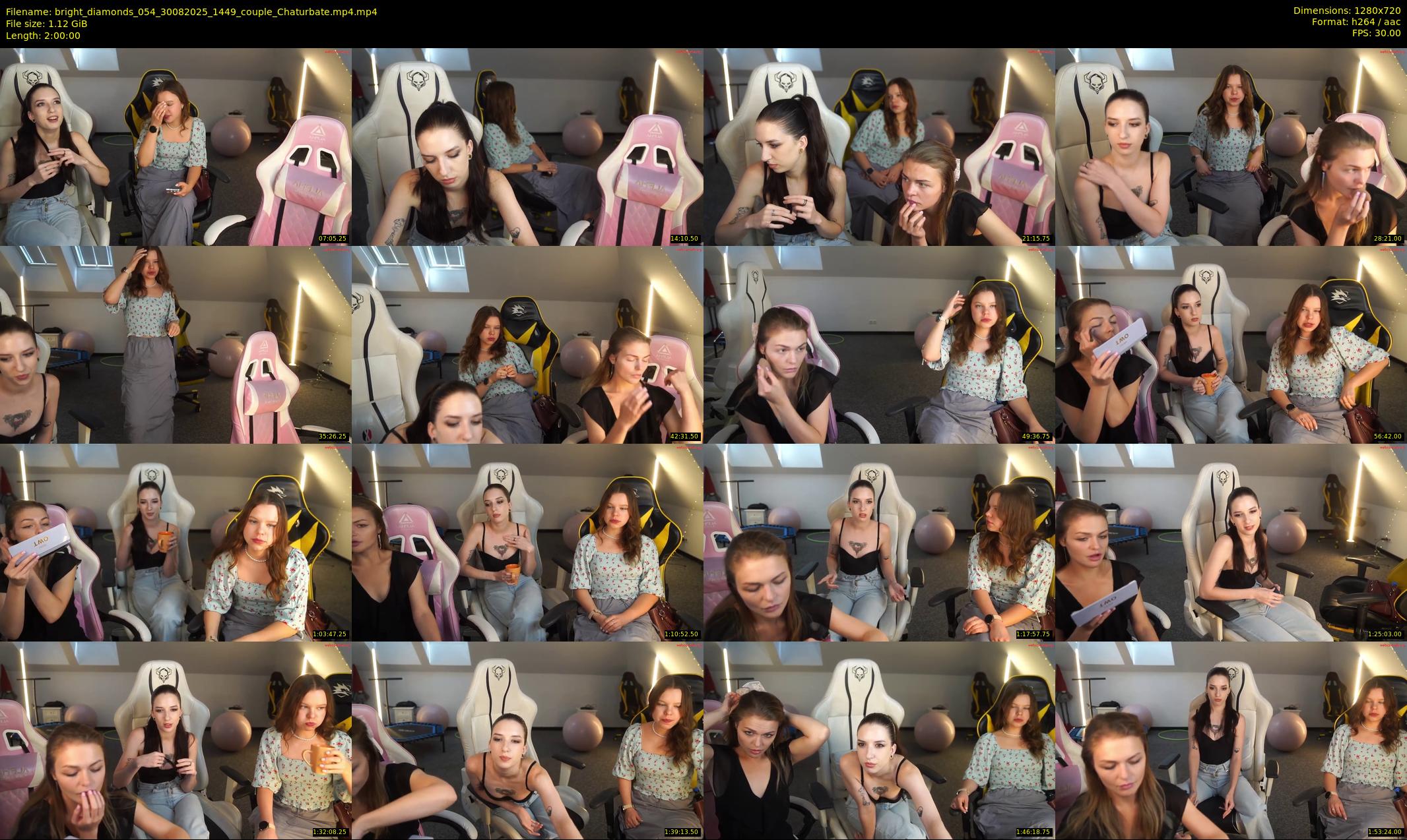 bright_diamonds_054 — 120 minute Chaturbate couple cam show recording, 720p, Aug 30, 2025