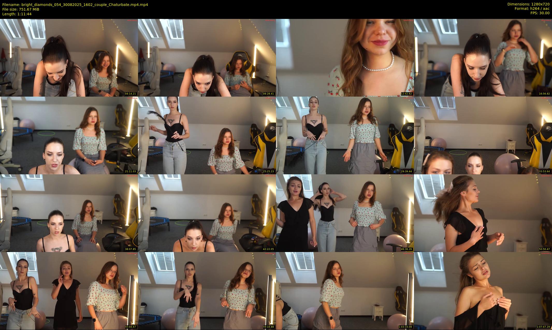 bright_diamonds_054 — 72 minute Chaturbate couple cam show recording, 720p, Aug 30, 2025