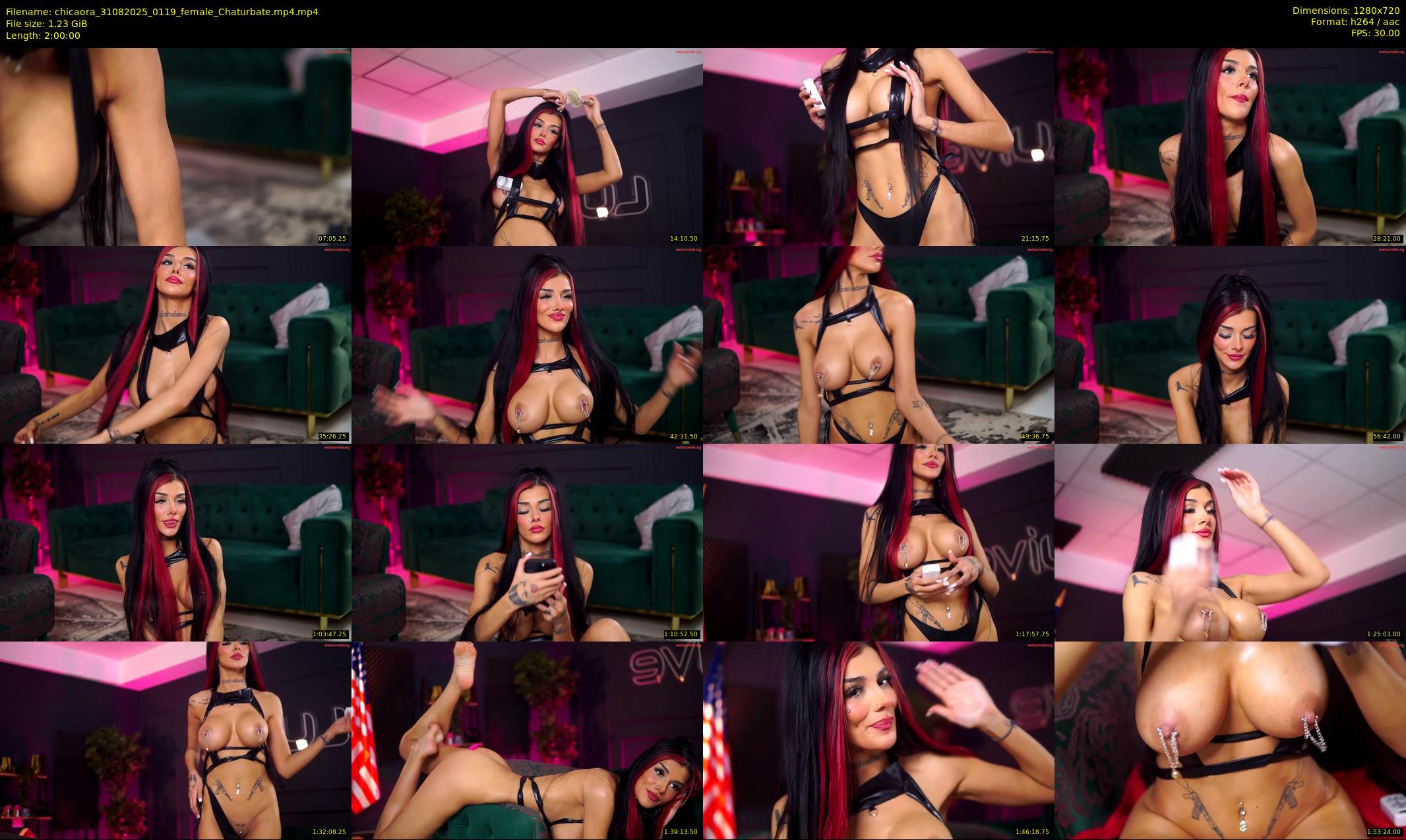 chicaora — 120 minute Chaturbate female cam show recording, 720p, Aug 31, 2025