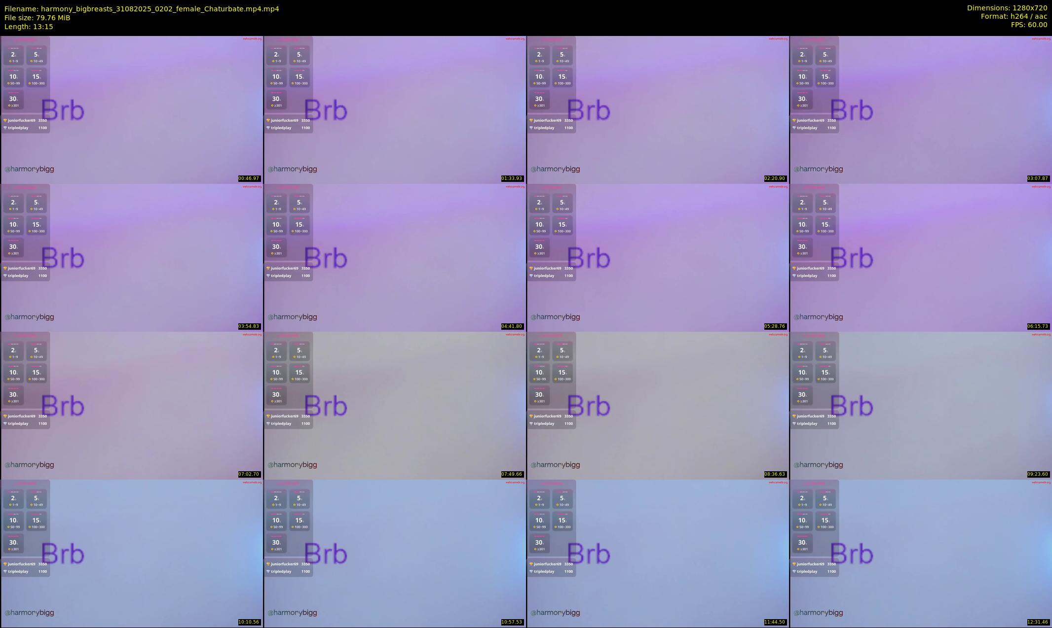 harmony_bigbreasts — 14 minute Chaturbate female cam show recording, 720p, Aug 31, 2025