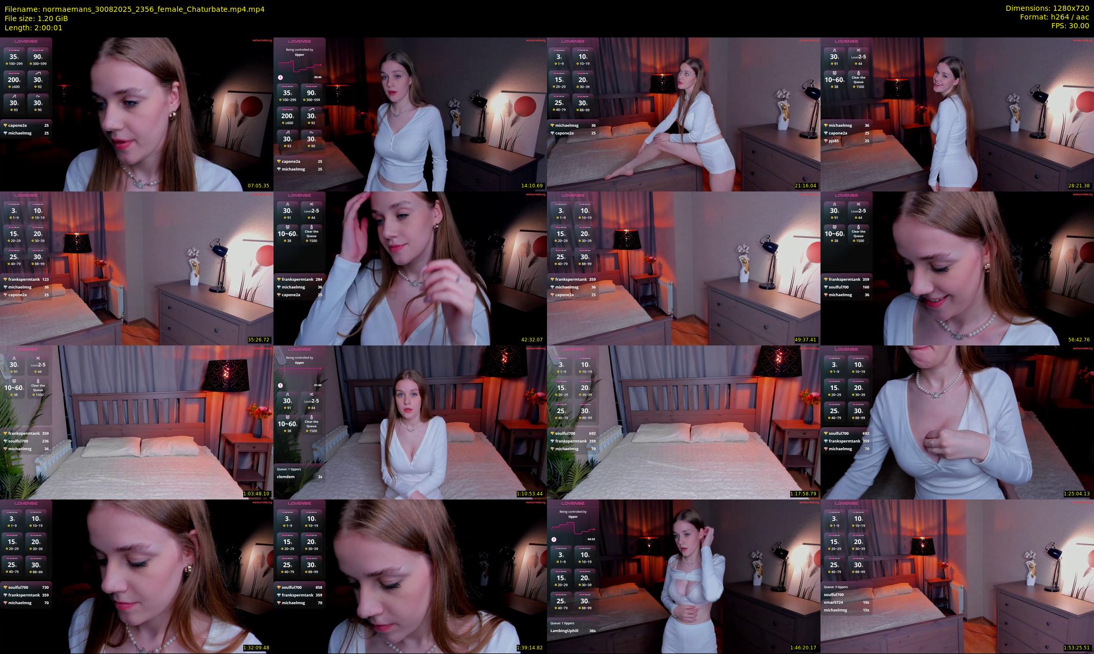 normaemans — 121 minute Chaturbate female cam show recording, 720p, Aug 30, 2025