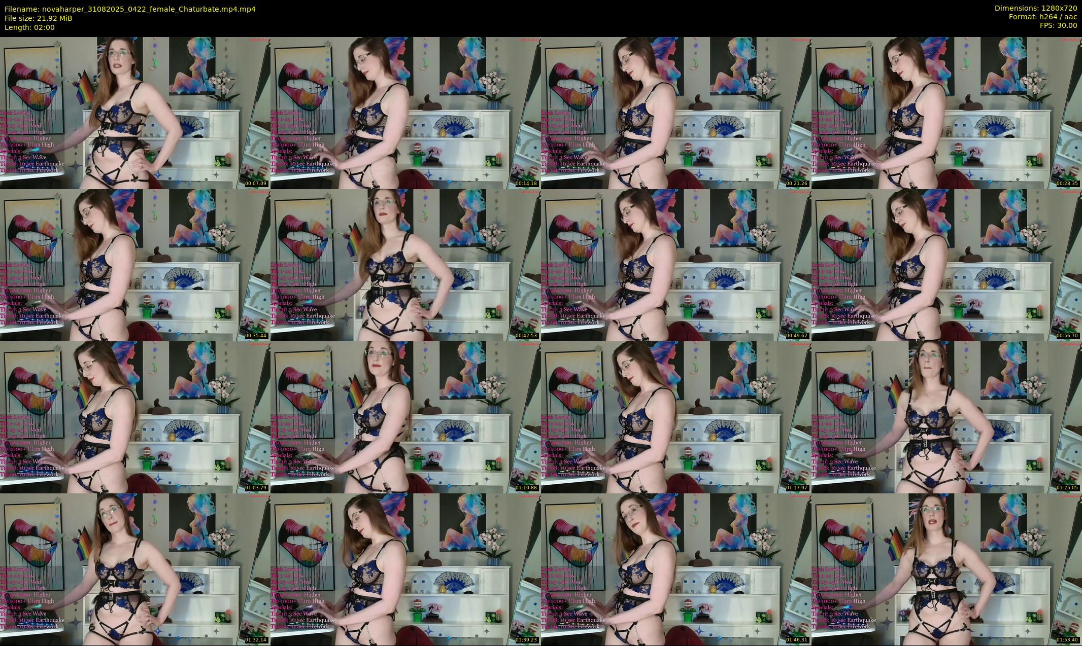 novaharper — 2 minute Chaturbate female cam show recording, 720p, Aug 31, 2025