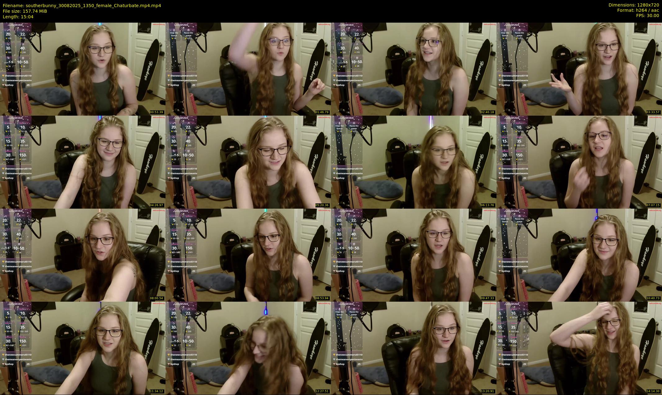 southerbunny — 16 minute Chaturbate female cam show recording, 720p, Aug 30, 2025