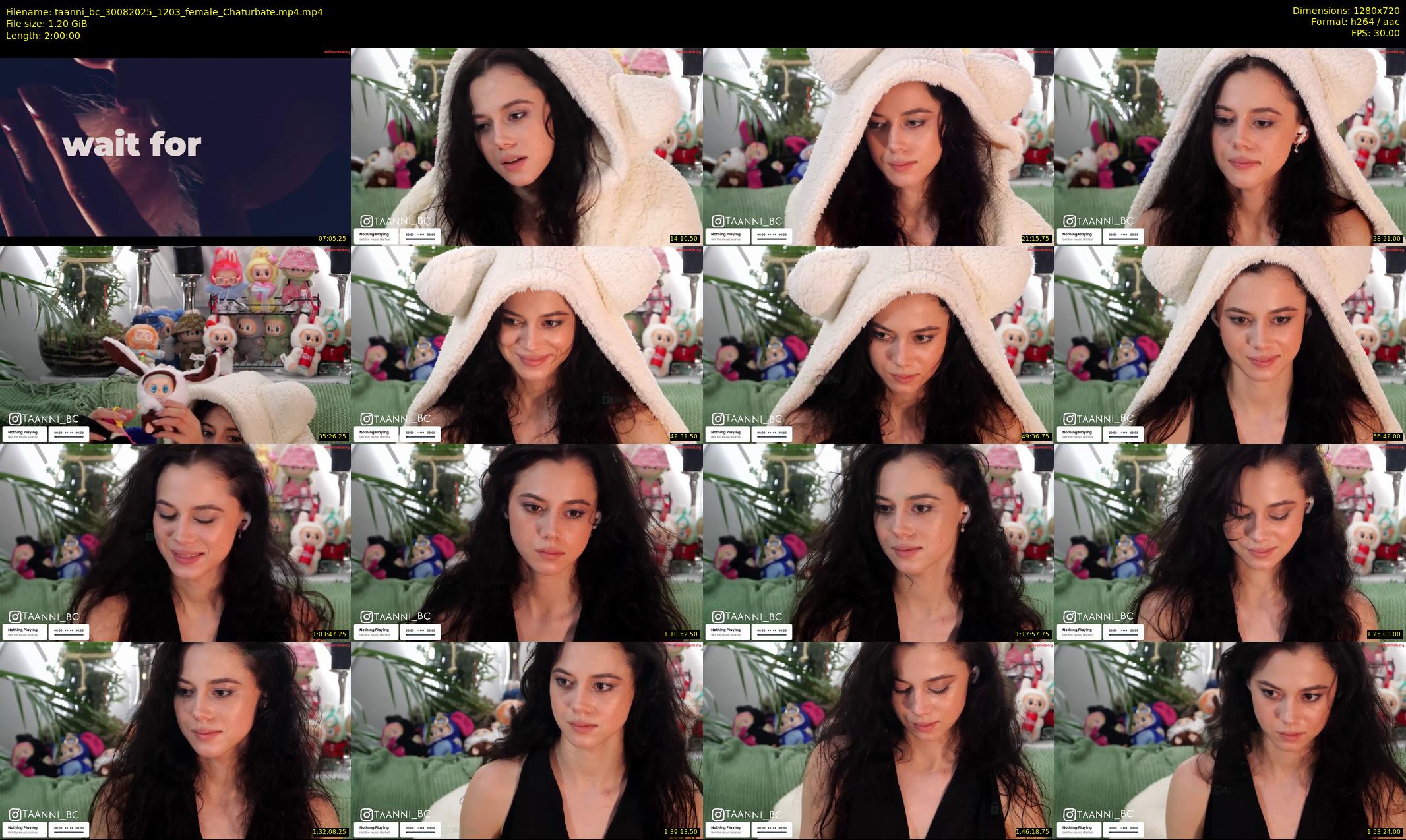 taanni_bc — 120 minute Chaturbate female cam show recording, 720p, Aug 30, 2025
