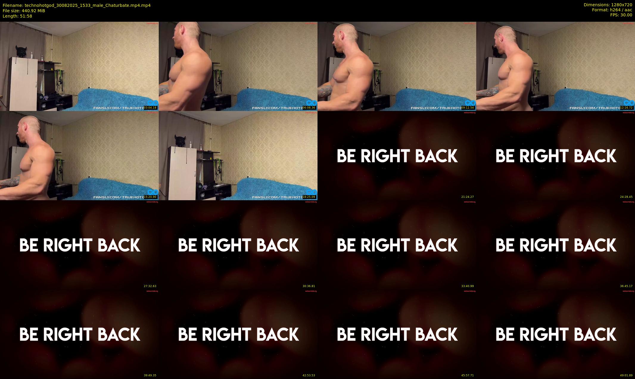 technohotgod — 52 minute Chaturbate male cam show recording, 720p, Aug 30, 2025