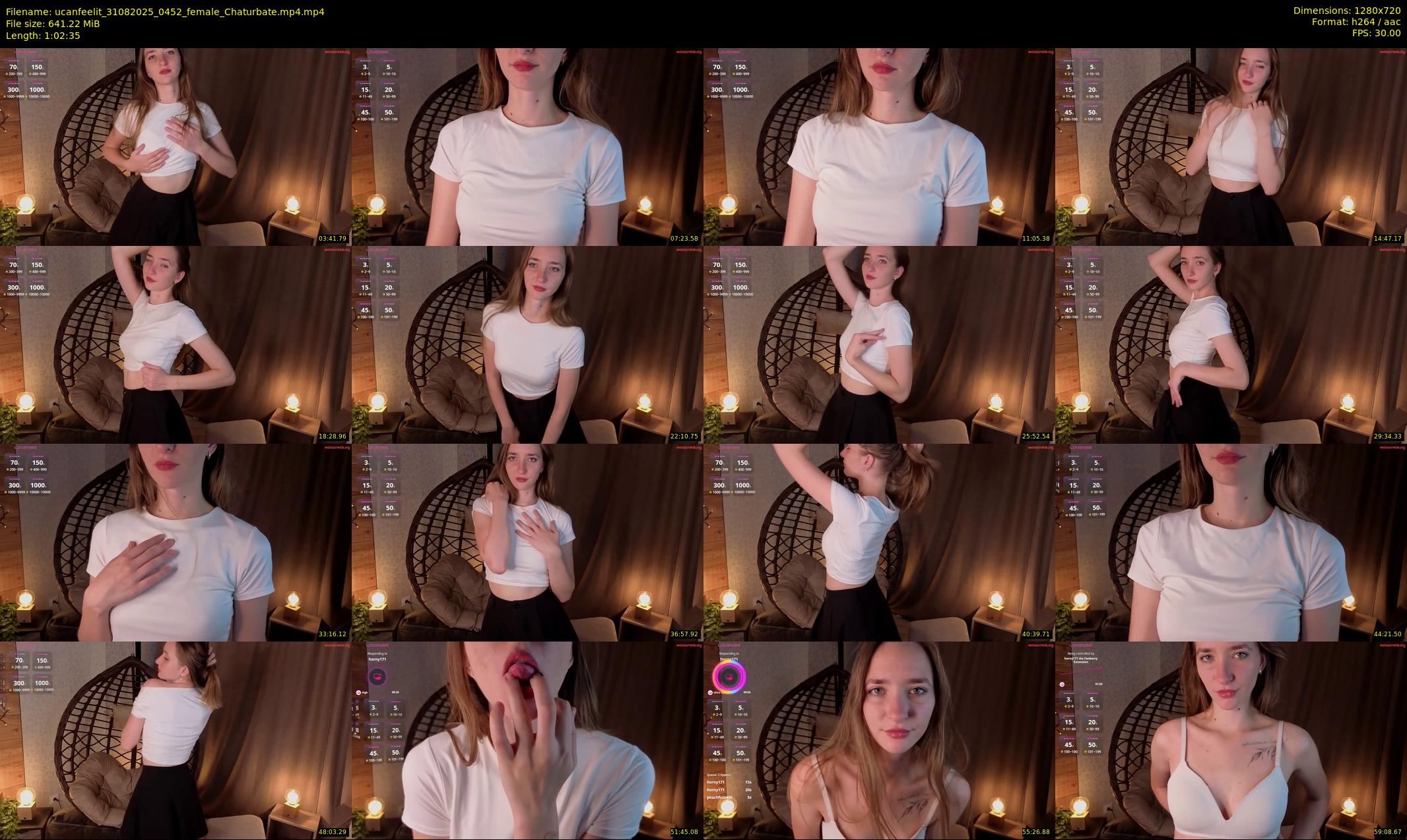 ucanfeelit — 63 minute Chaturbate female cam show recording, 720p, Aug 31, 2025