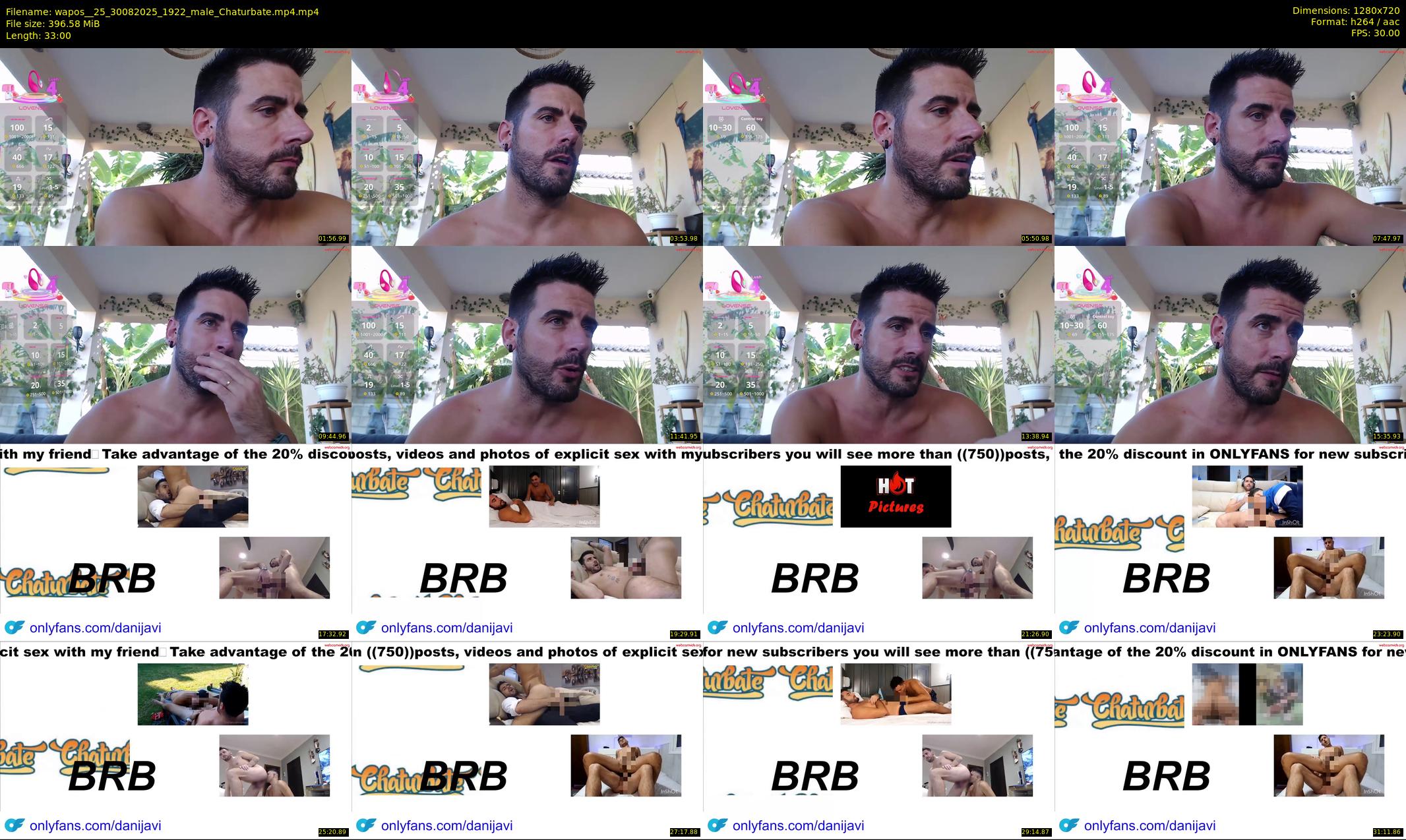 wapos__25 — 33 minute Chaturbate male cam show recording, 720p, Aug 30, 2025