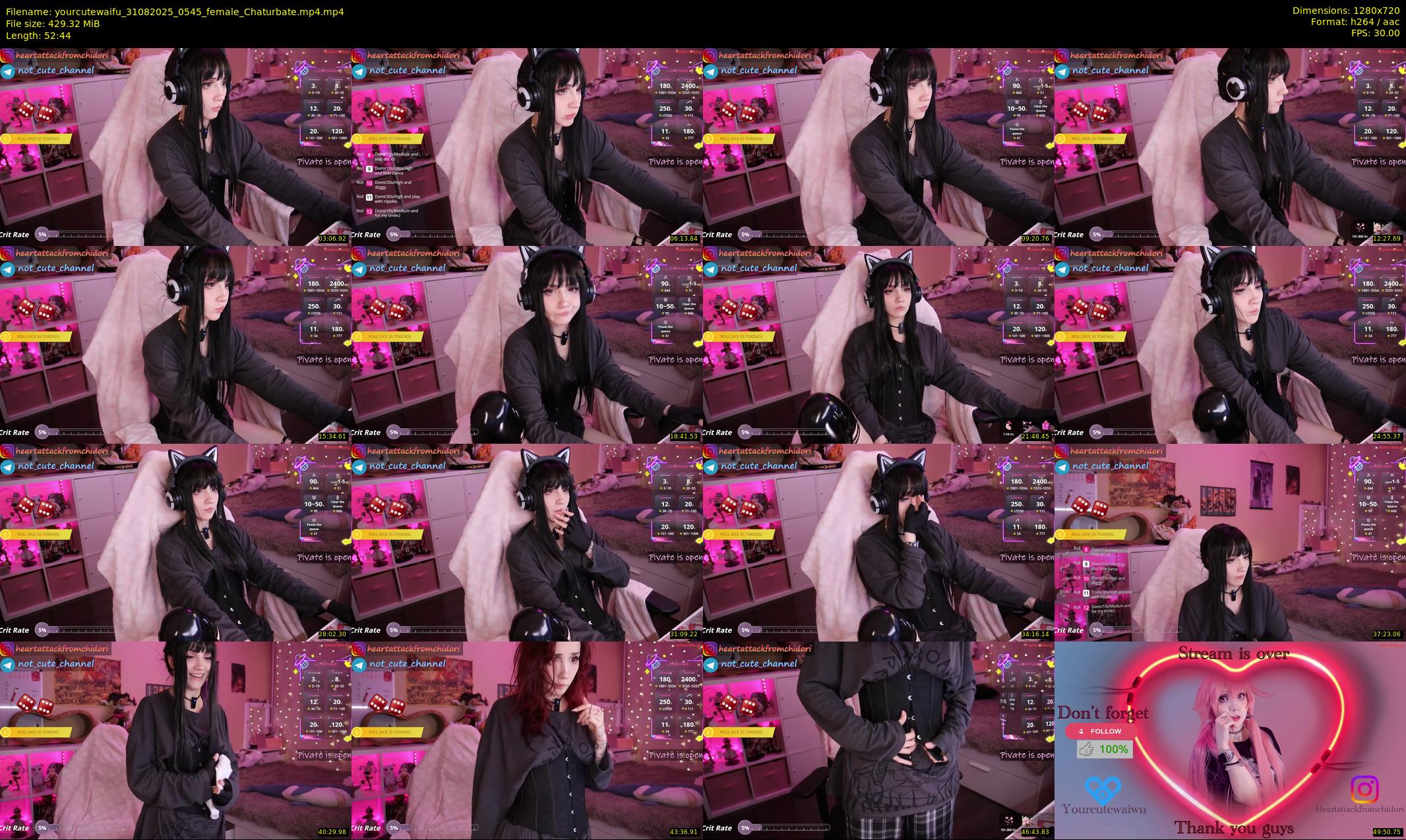 yourcutewaifu — 53 minute Chaturbate female cam show recording, 720p, Aug 31, 2025