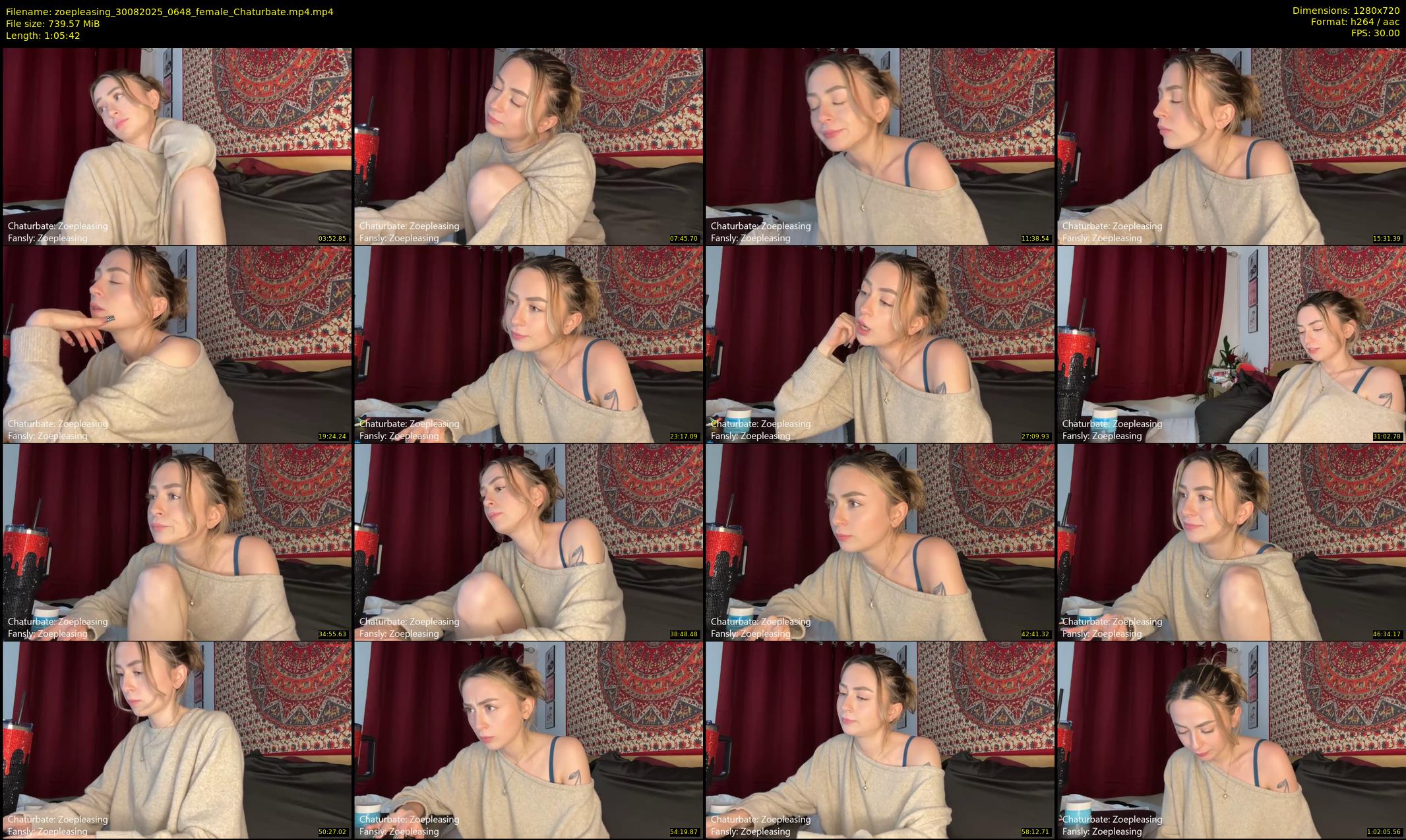 zoepleasing — 66 minute Chaturbate female cam show recording, 720p, Aug 30, 2025