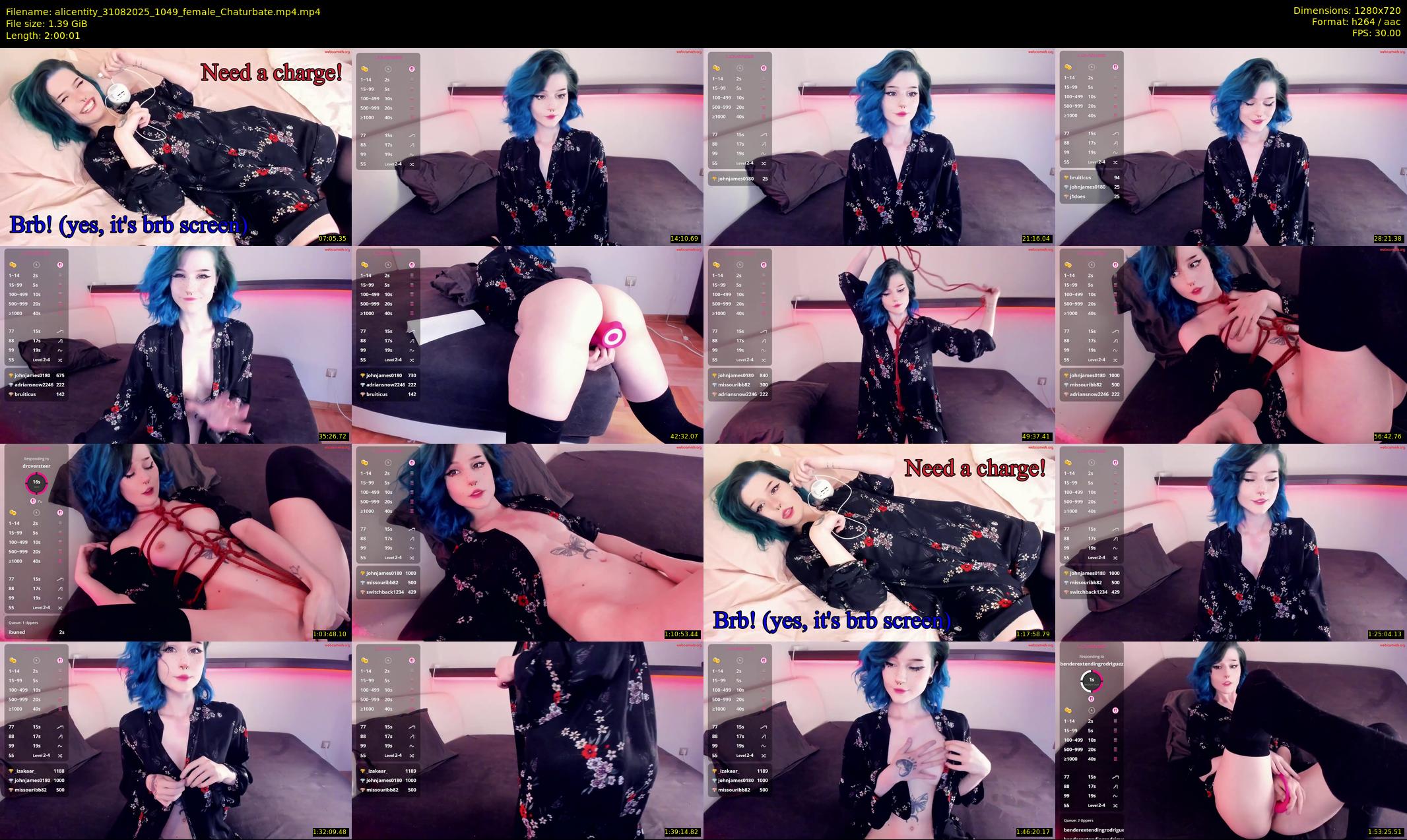 alicentity — 121 minute Chaturbate female cam show recording, 720p, Aug 31, 2025
