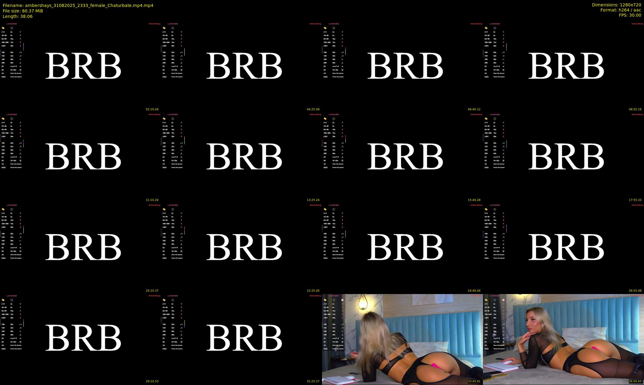 ambershays — 39 minute Chaturbate female cam show recording, 720p, Aug 31, 2025