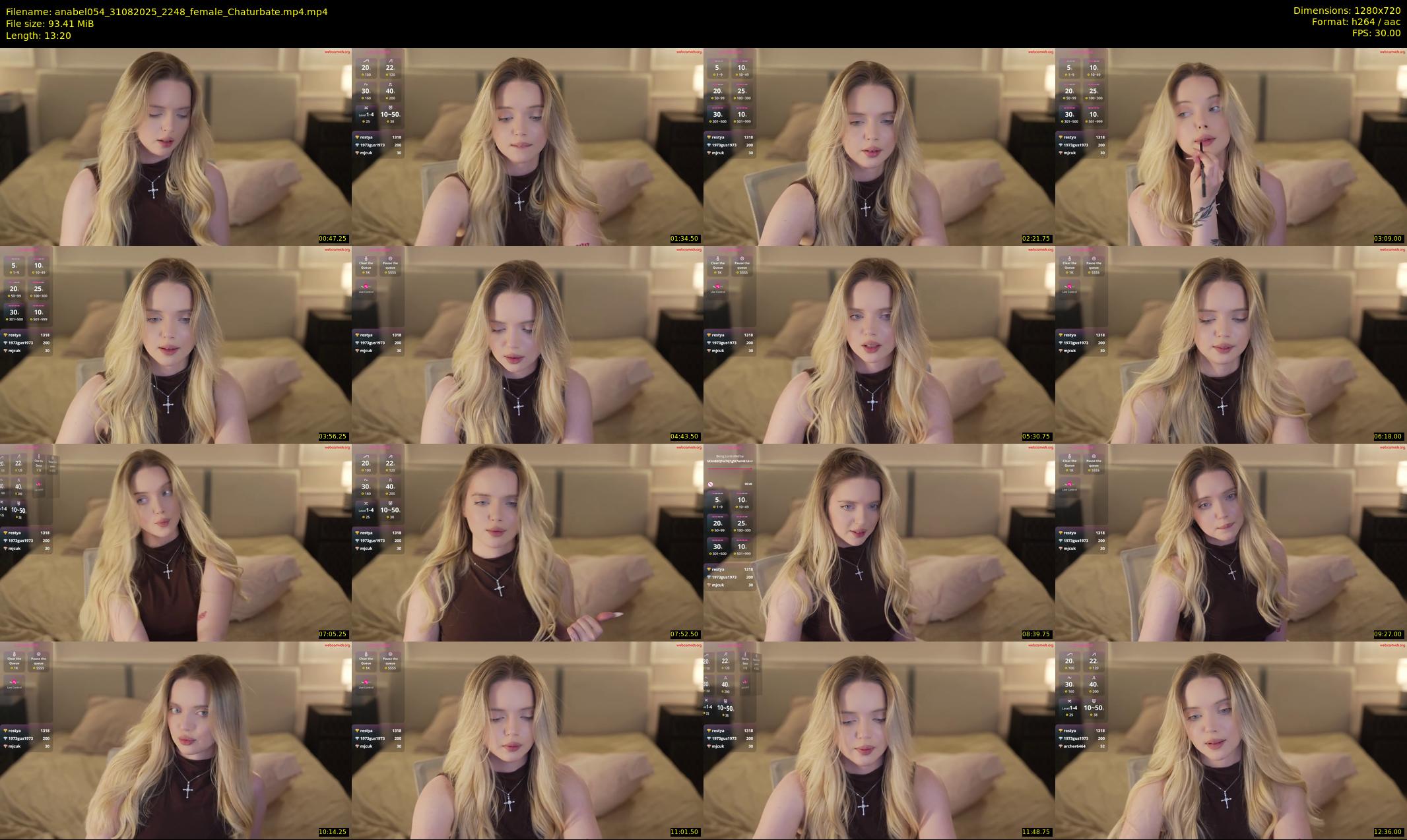 anabel054 — 14 minute Chaturbate female cam show recording, 720p, Aug 31, 2025