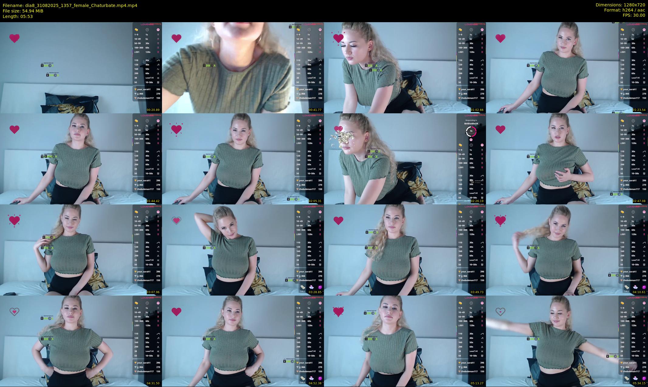 dia8 — 6 minute Chaturbate female cam show recording, 720p, Aug 31, 2025