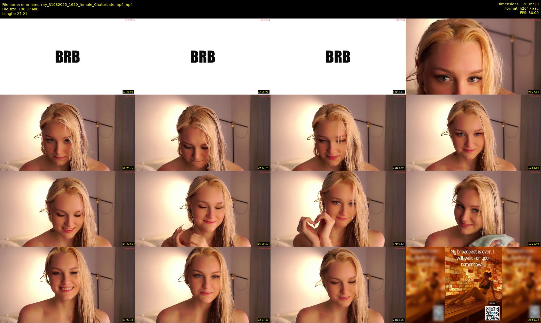 emmiemurray — 28 minute Chaturbate female cam show recording, 720p, Aug 31, 2025