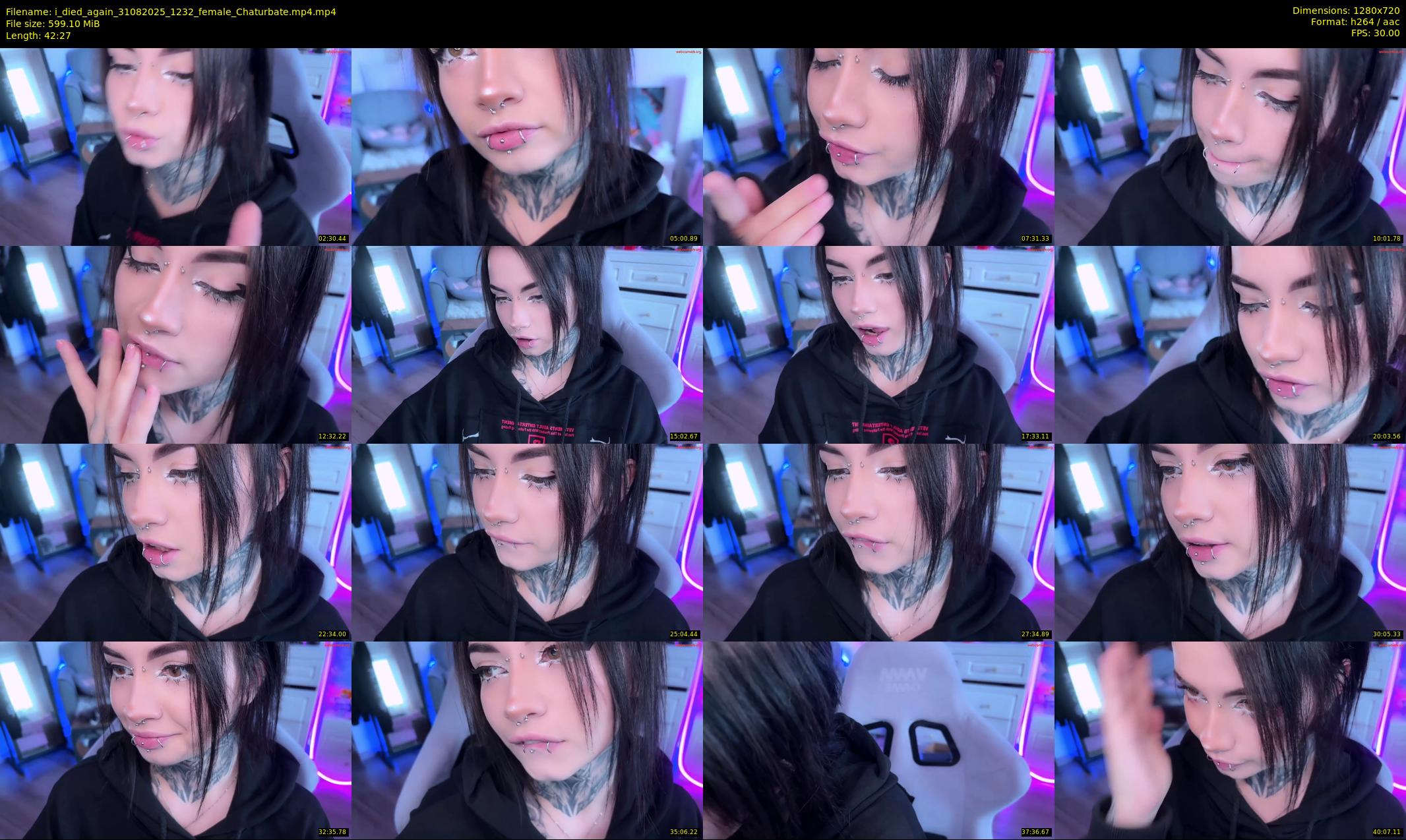 i_died_again — 43 minute Chaturbate female cam show recording, 720p, Aug 31, 2025