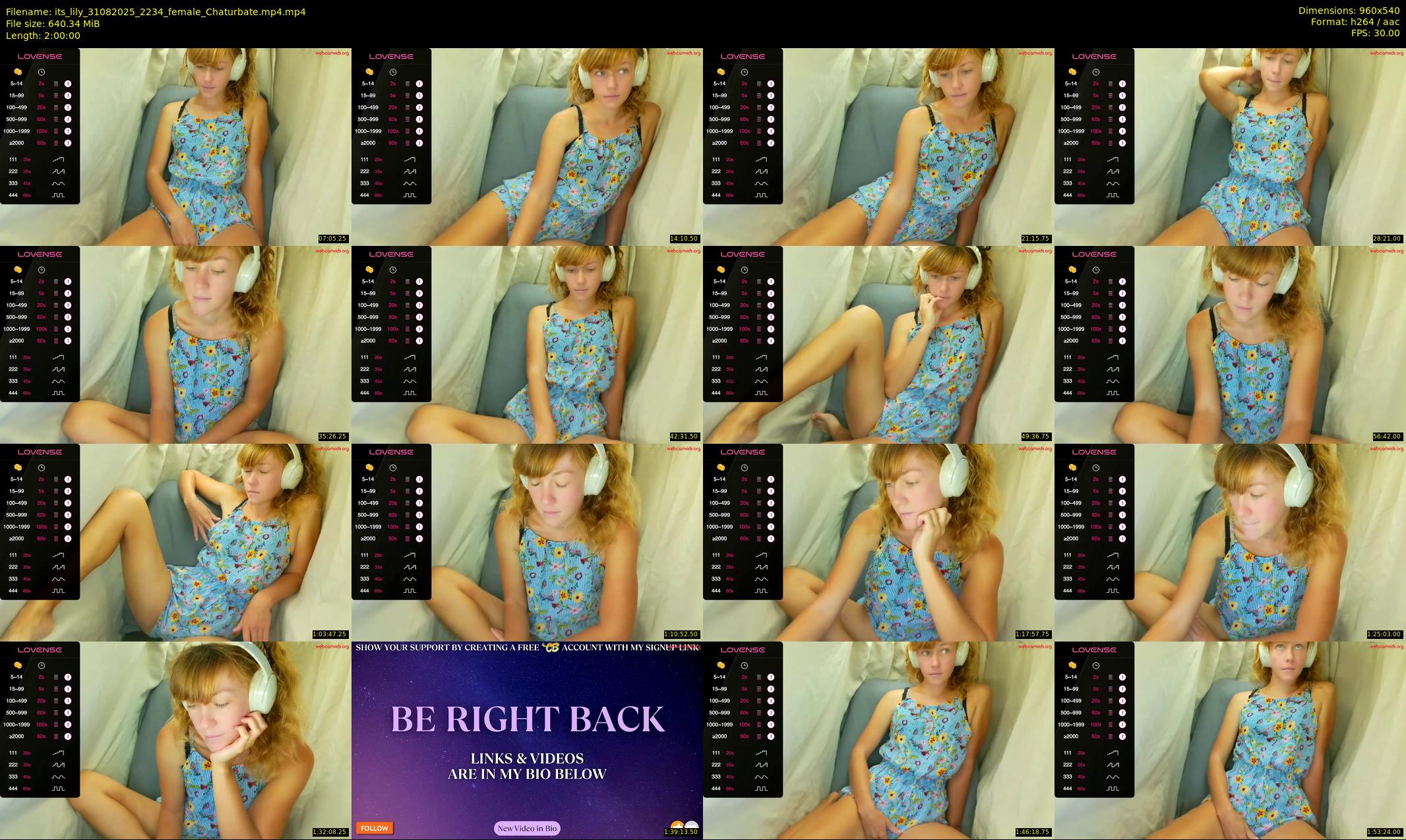 its_lily — 120 minute Chaturbate female cam show recording, 480p, Aug 31, 2025