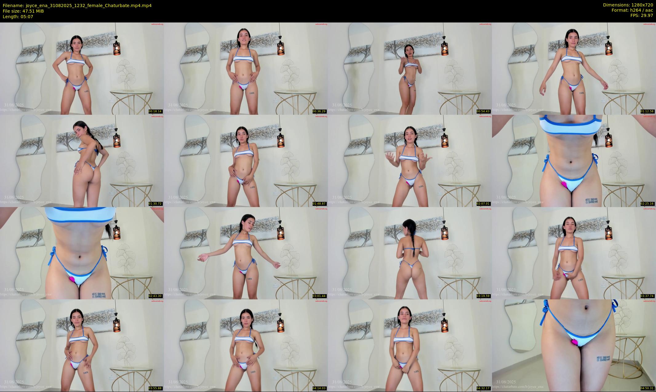 joyce_ena — 6 minute Chaturbate female cam show recording, 720p, Aug 31, 2025