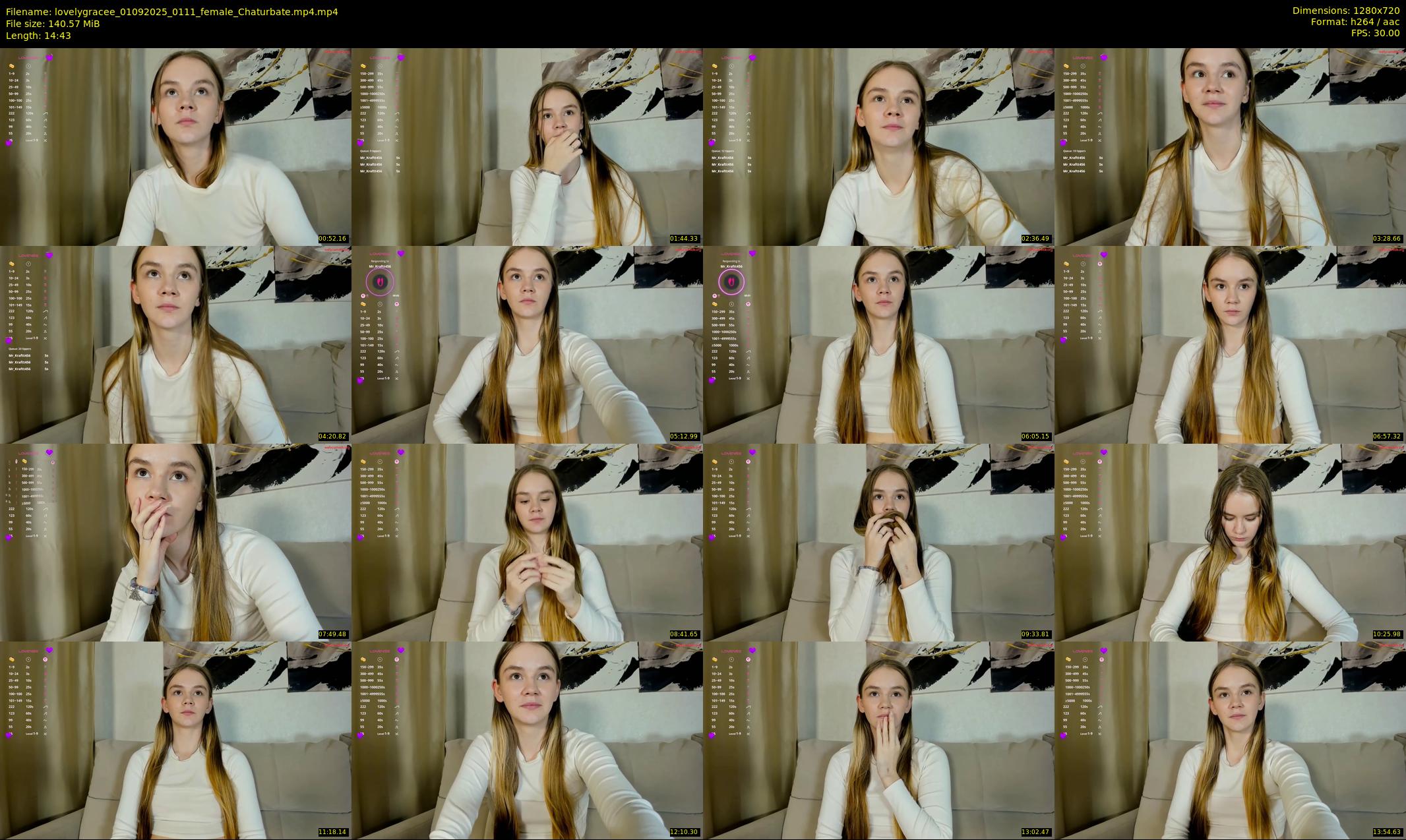 lovelygracee — 15 minute Chaturbate female cam show recording, 720p, Sep 1, 2025