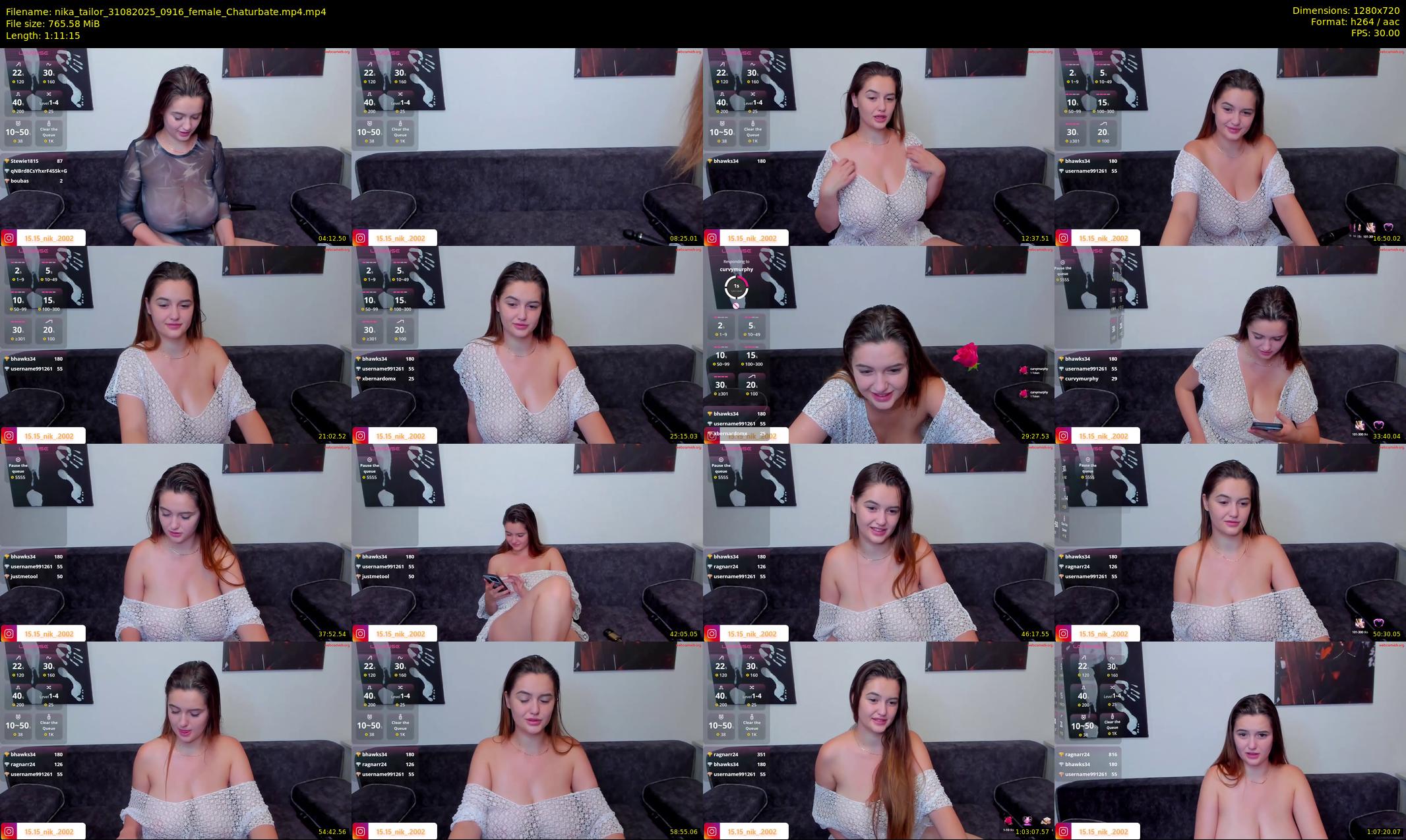 nika_tailor — 72 minute Chaturbate female cam show recording, 720p, Aug 31, 2025
