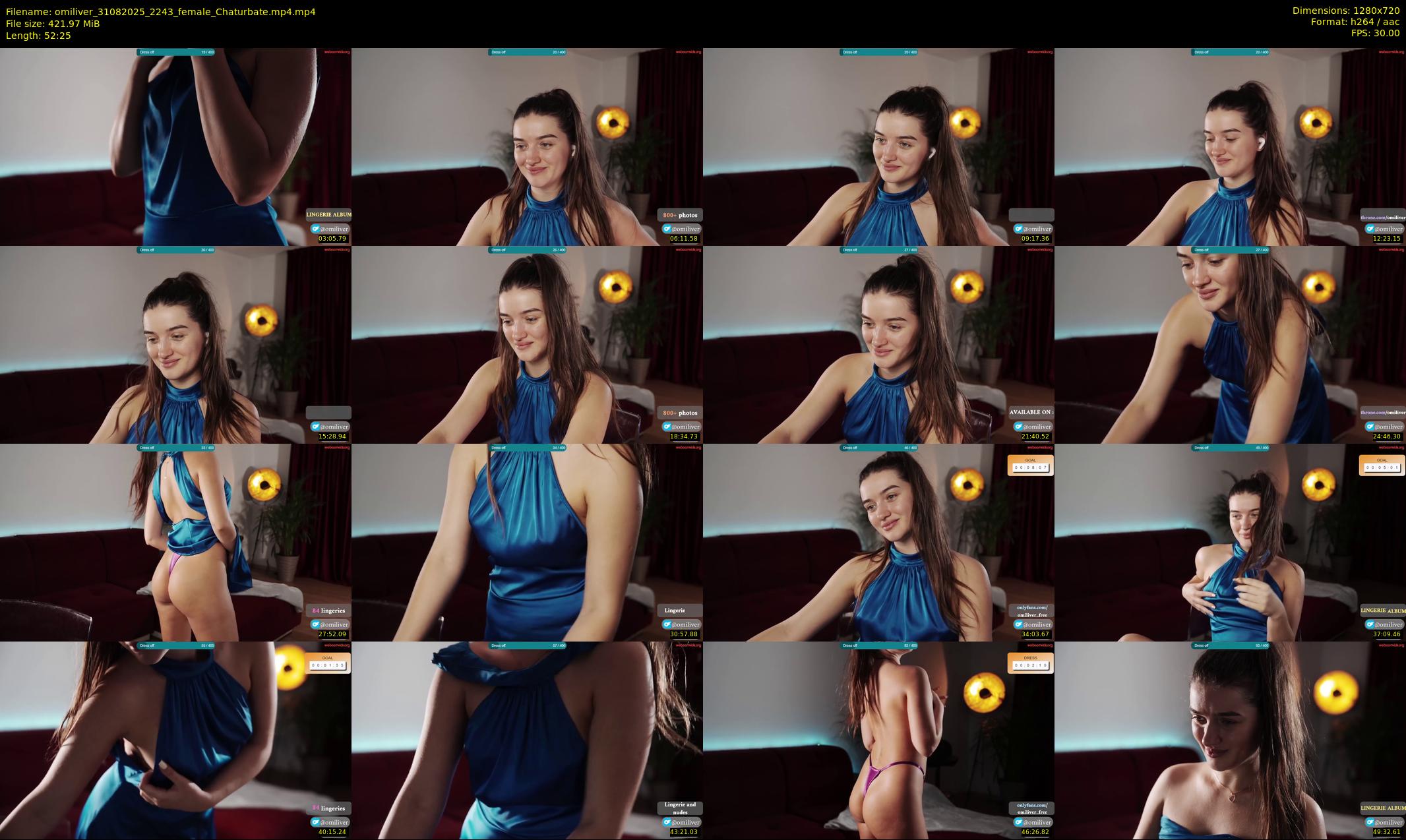 omiliver — 53 minute Chaturbate female cam show recording, 720p, Aug 31, 2025