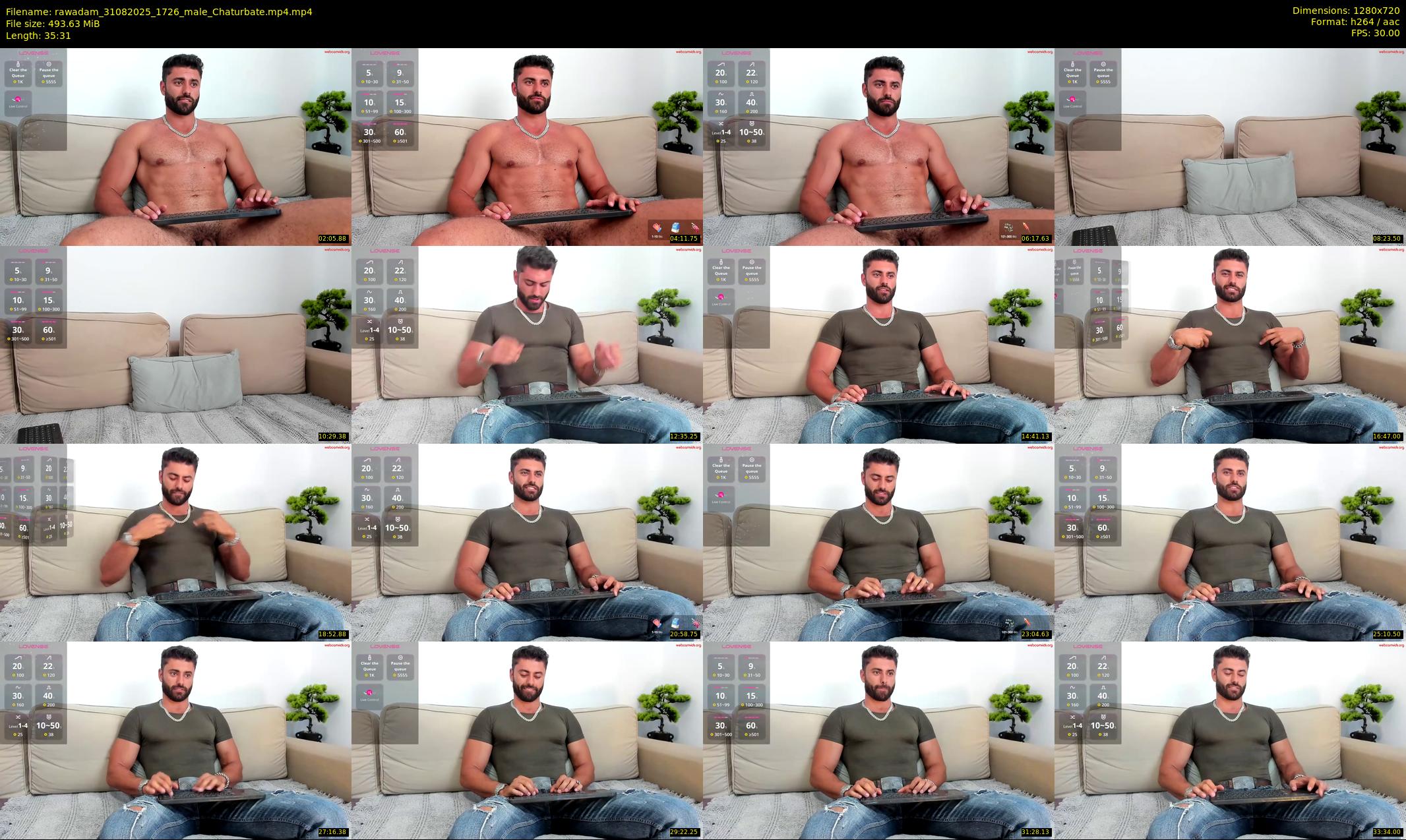 rawadam — 36 minute Chaturbate male cam show recording, 720p, Aug 31, 2025