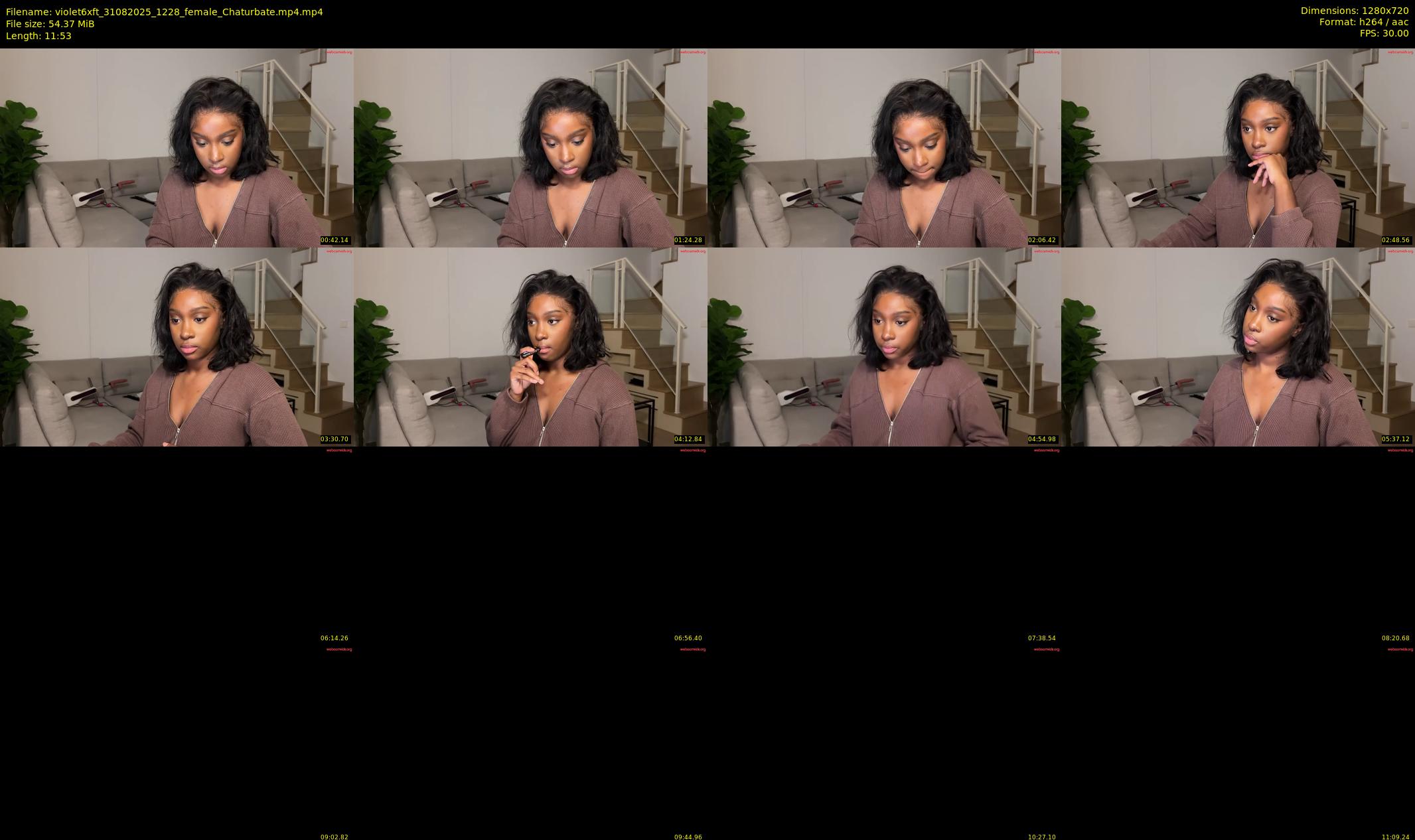 violet6xft — 12 minute Chaturbate female cam show recording, 720p, Aug 31, 2025