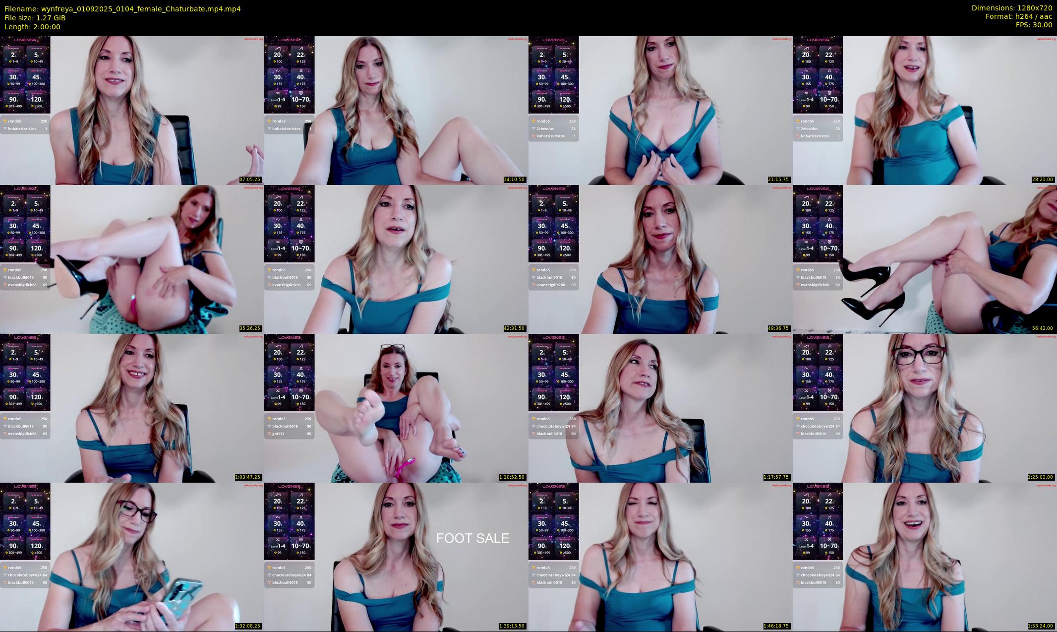 wynfreya — 120 minute Chaturbate female cam show recording, 720p, Sep 1, 2025