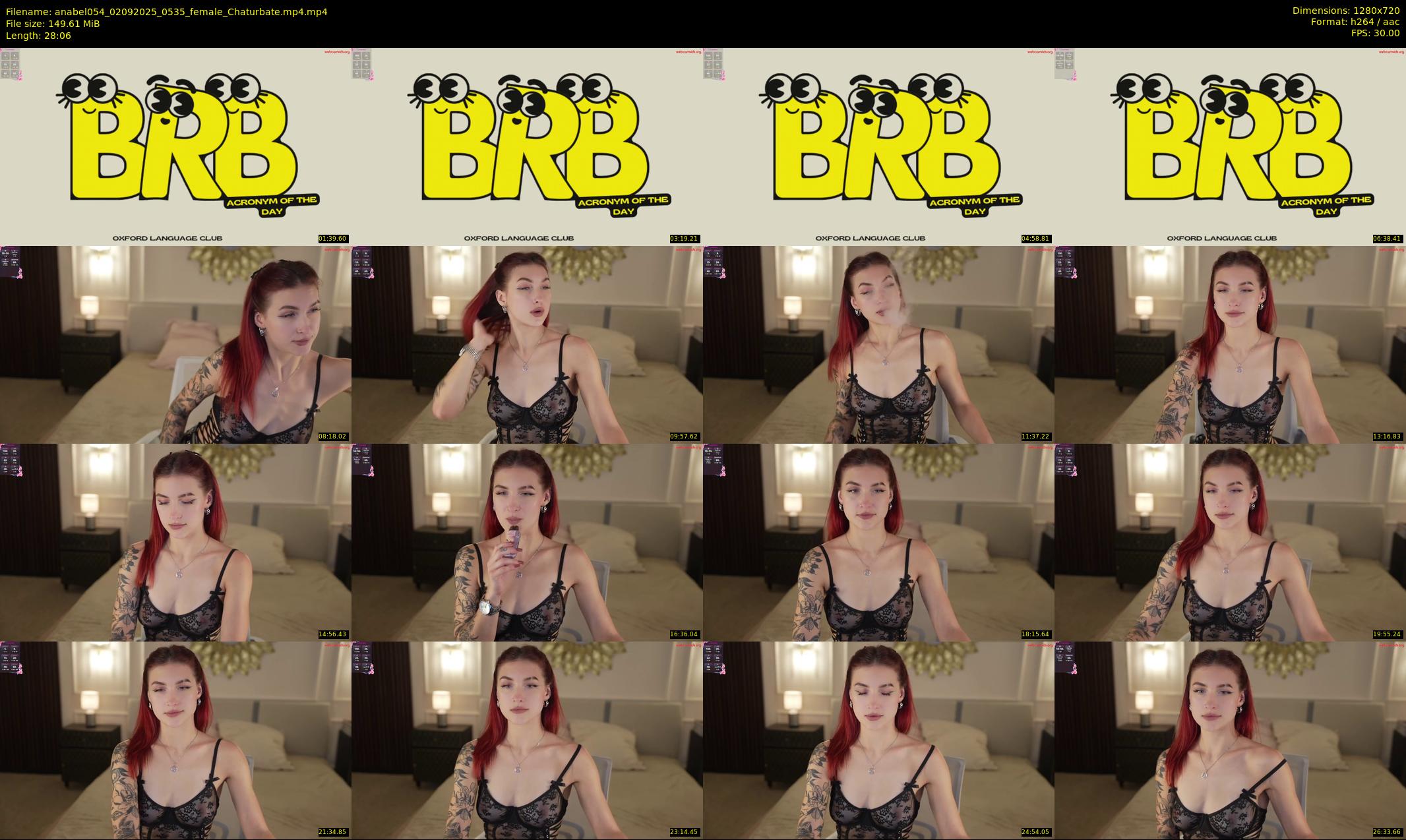 anabel054 — 29 minute Chaturbate female cam show recording, 720p, Sep 2, 2025