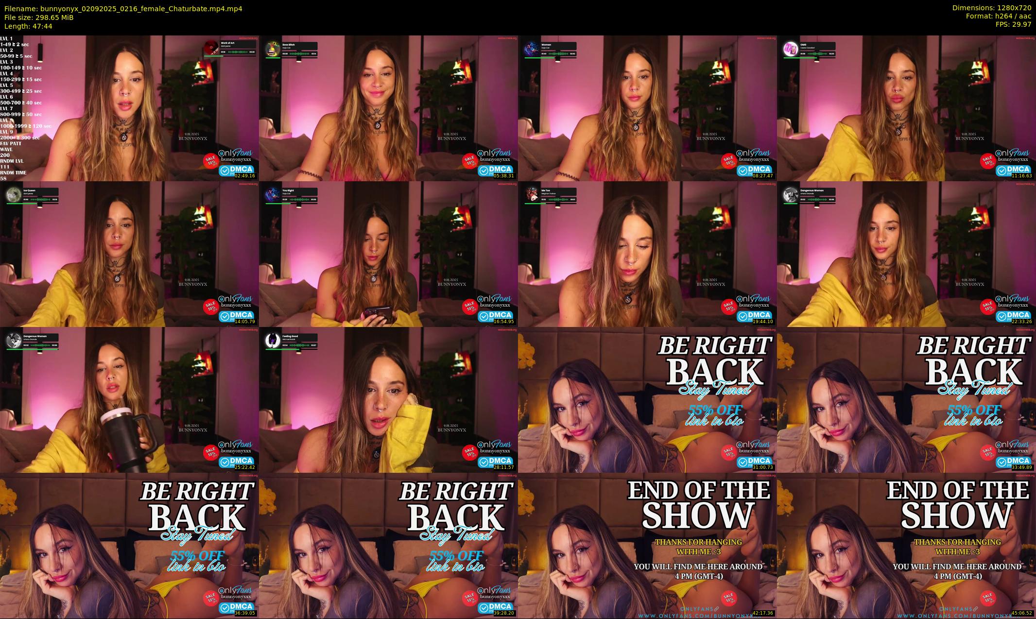 bunnyonyx — 48 minute Chaturbate female cam show recording, 720p, Sep 2, 2025