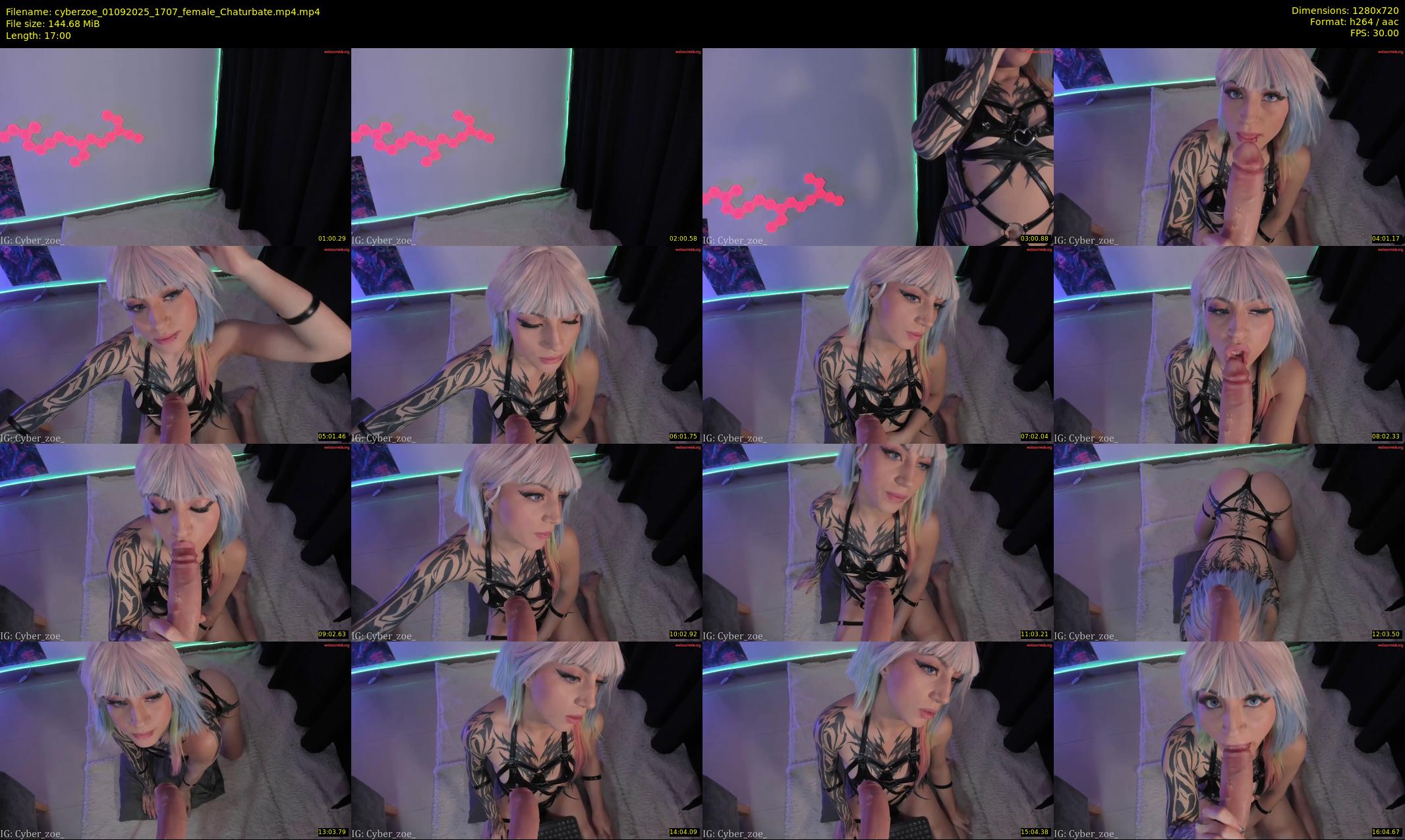 cyberzoe — 17 minute Chaturbate female cam show recording, 720p, Sep 1, 2025