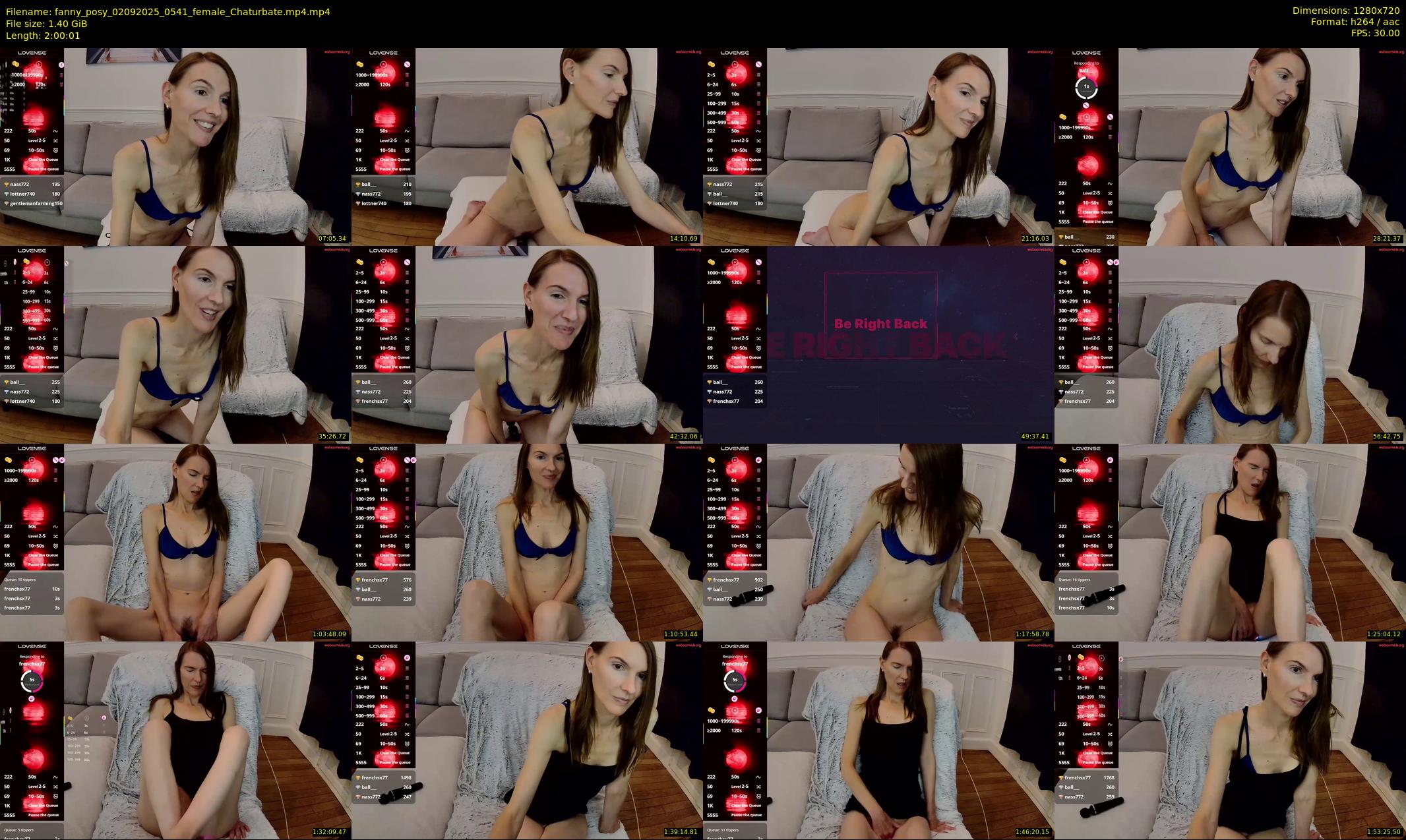 fanny_posy — 121 minute Chaturbate female cam show recording, 720p, Sep 2, 2025