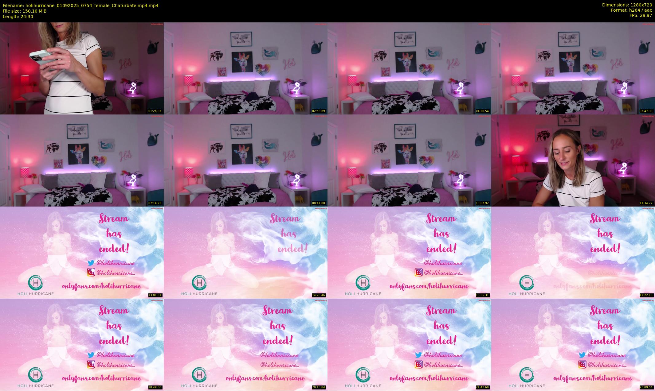 holihurricane — 25 minute Chaturbate female cam show recording, 720p, Sep 1, 2025