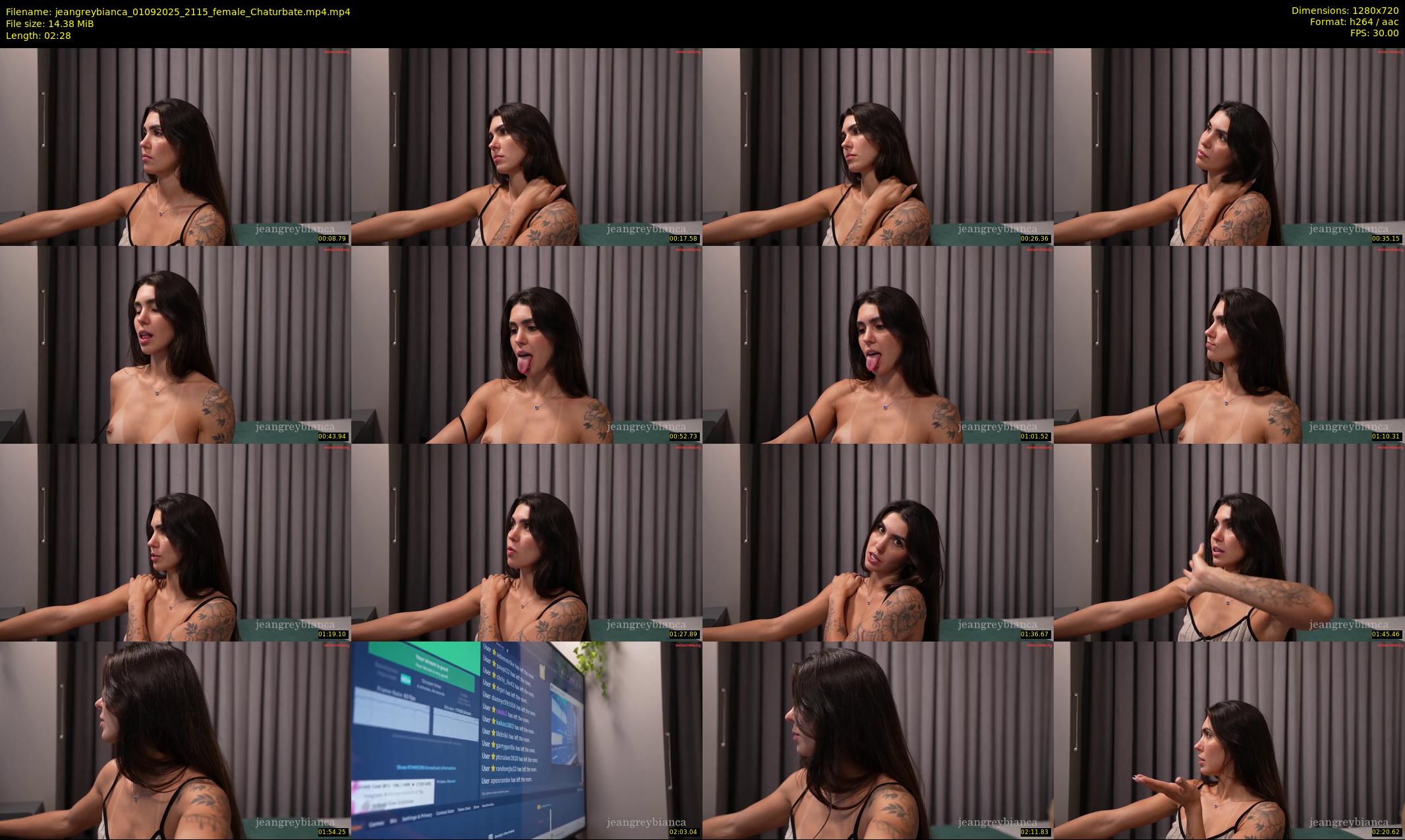 jeangreybianca — 3 minute Chaturbate female cam show recording, 720p, Sep 1, 2025