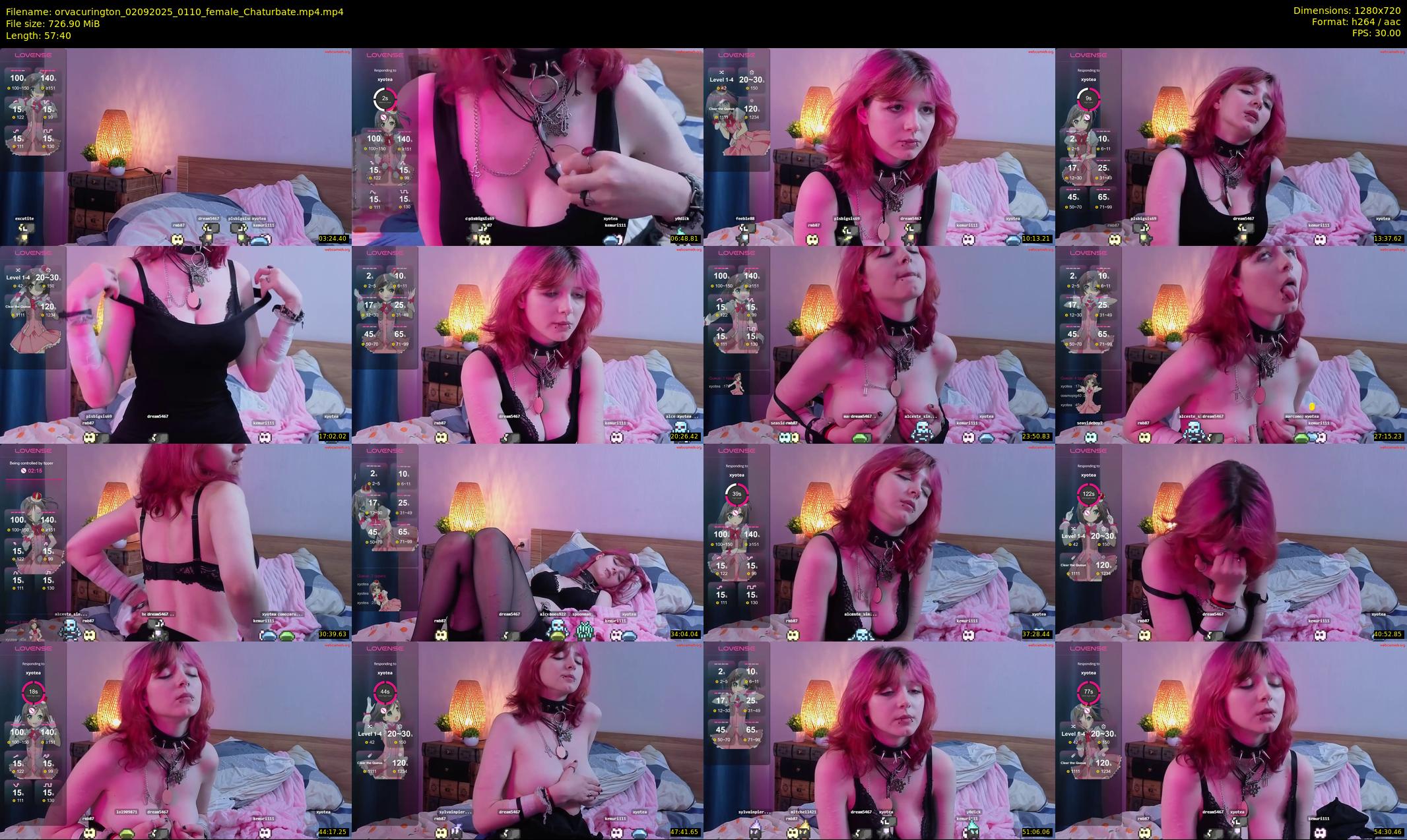 orvacurington — 58 minute Chaturbate female cam show recording, 720p, Sep 2, 2025