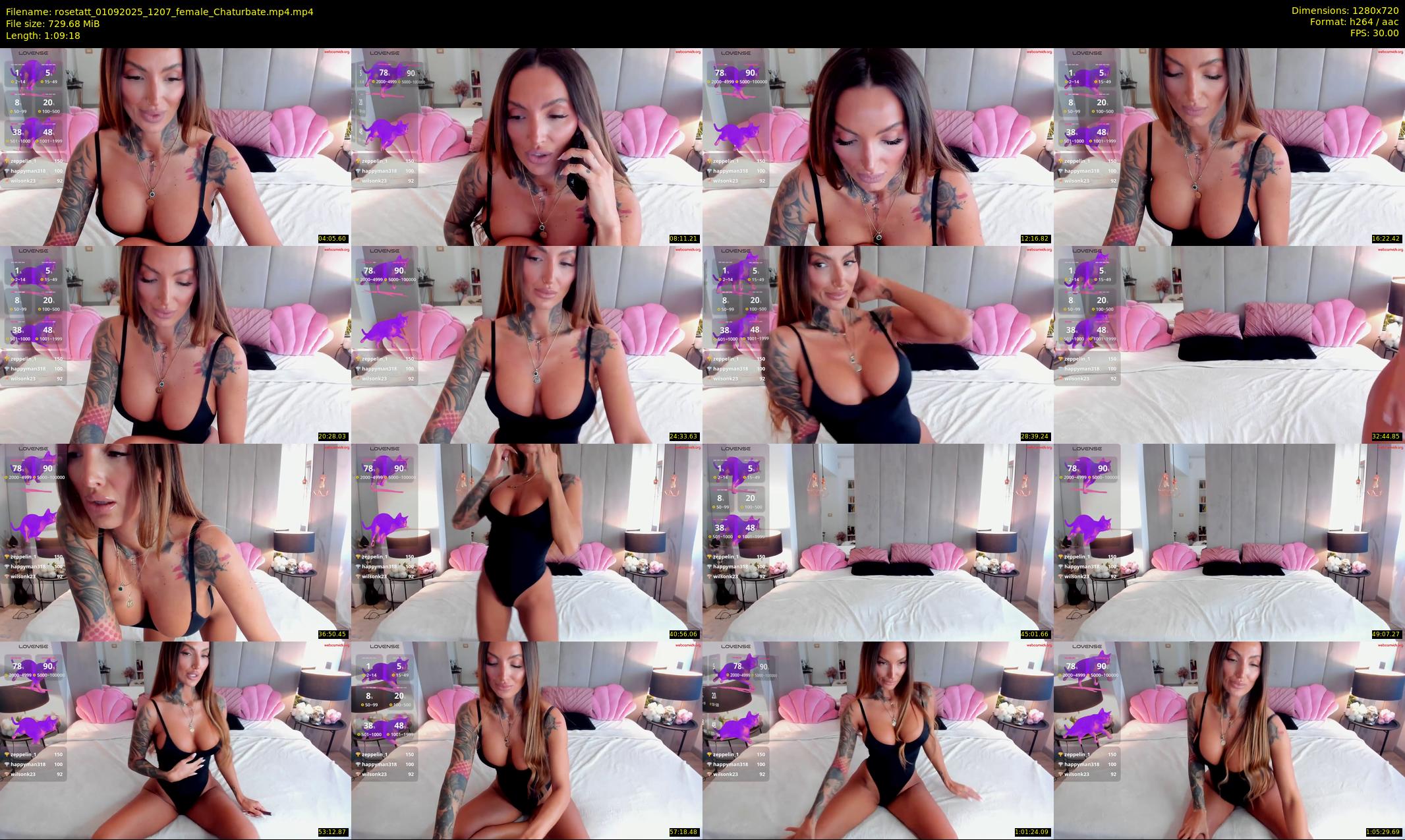rosetatt — 70 minute Chaturbate female cam show recording, 720p, Sep 1, 2025