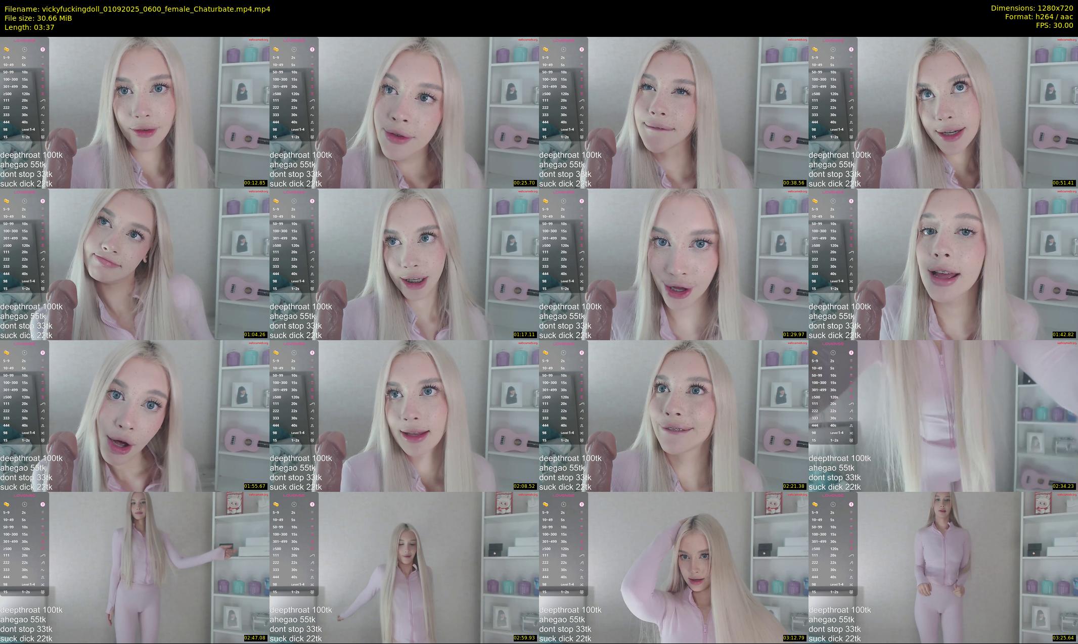 vickyfuckingdoll — 4 minute Chaturbate female cam show recording, 720p, Sep 1, 2025